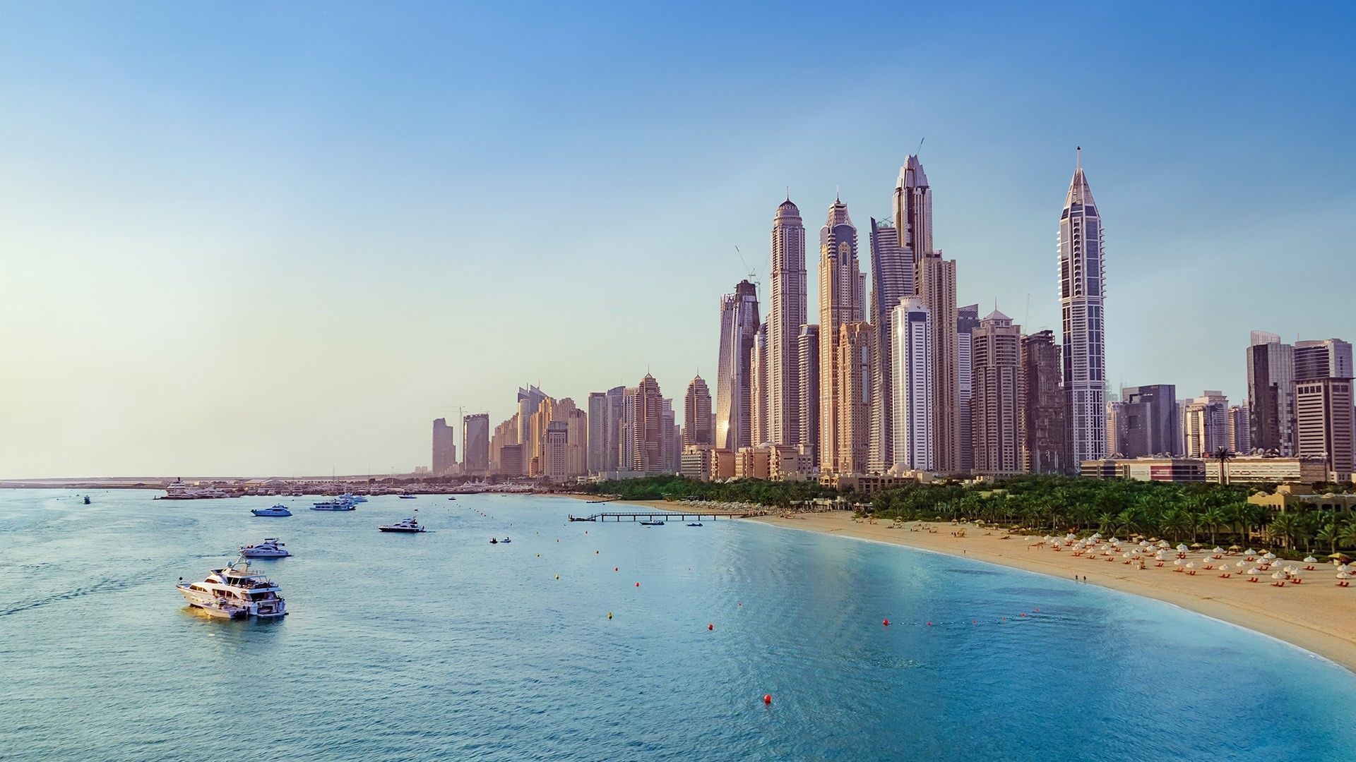 Dubai, Marina Beach Wallpaper, 1920x1080 Full HD Desktop