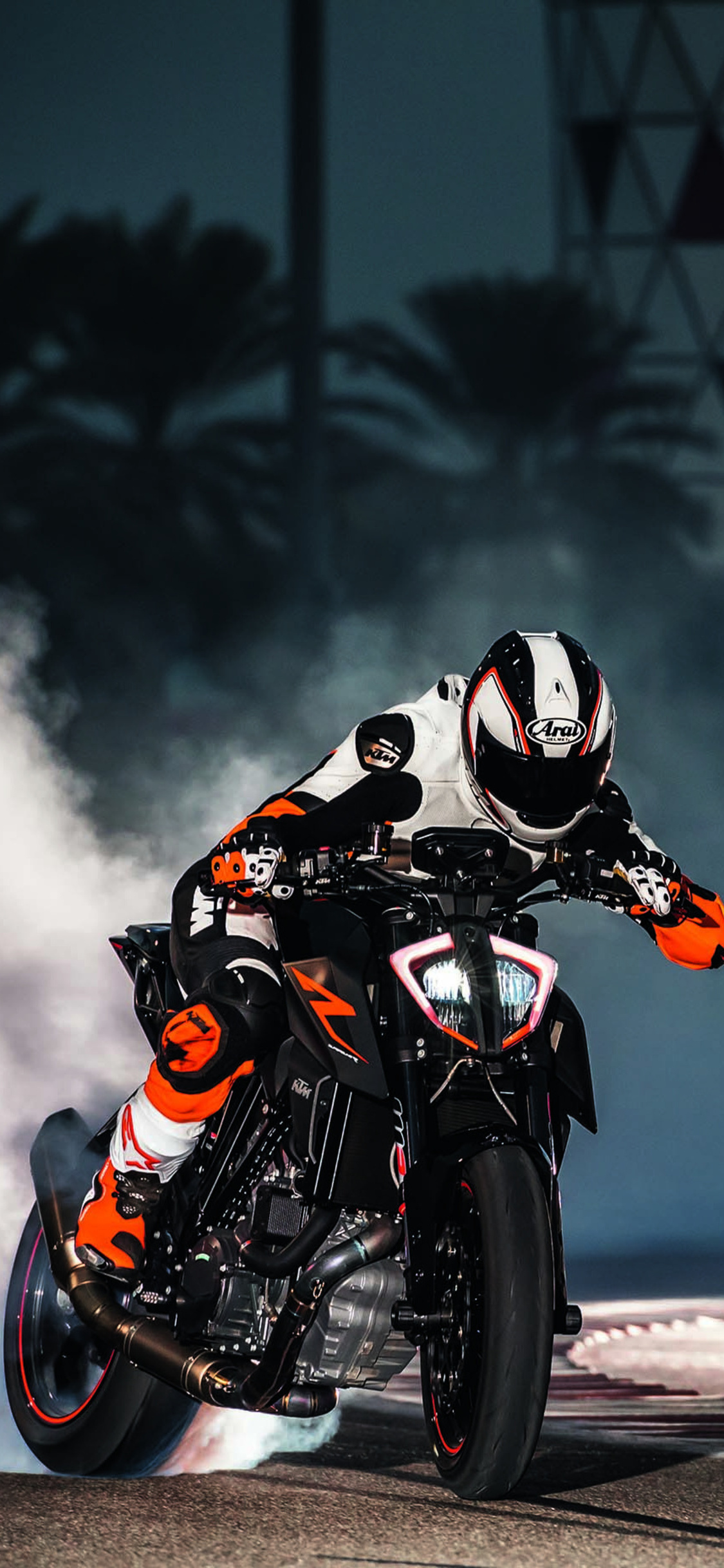 Super Duke 1290 Drifting, KTM Duke Bike Wallpaper, 1130x2440 HD Phone