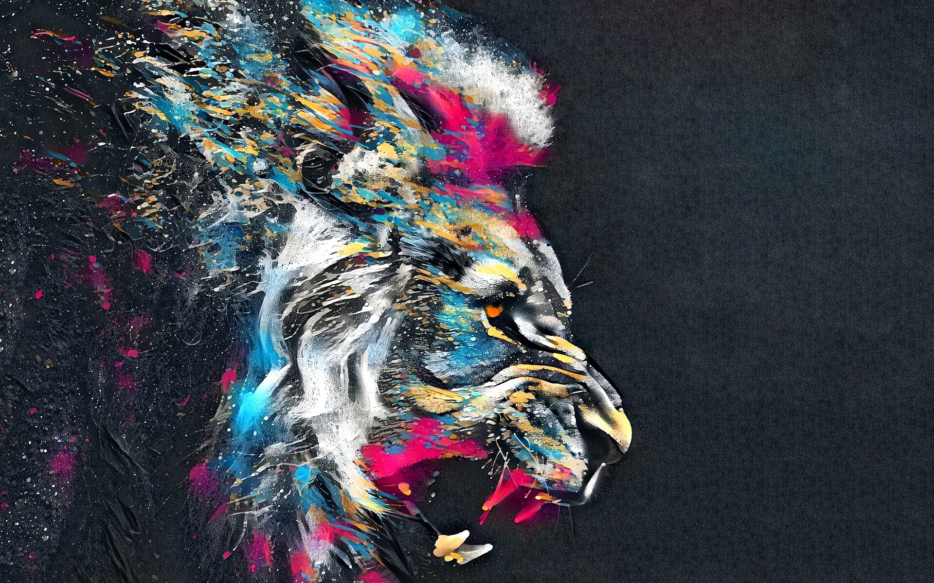 Colorful lion illustration, Striking visuals, Vibrant colors, PC desktop wallpaper, 1920x1200 HD Desktop