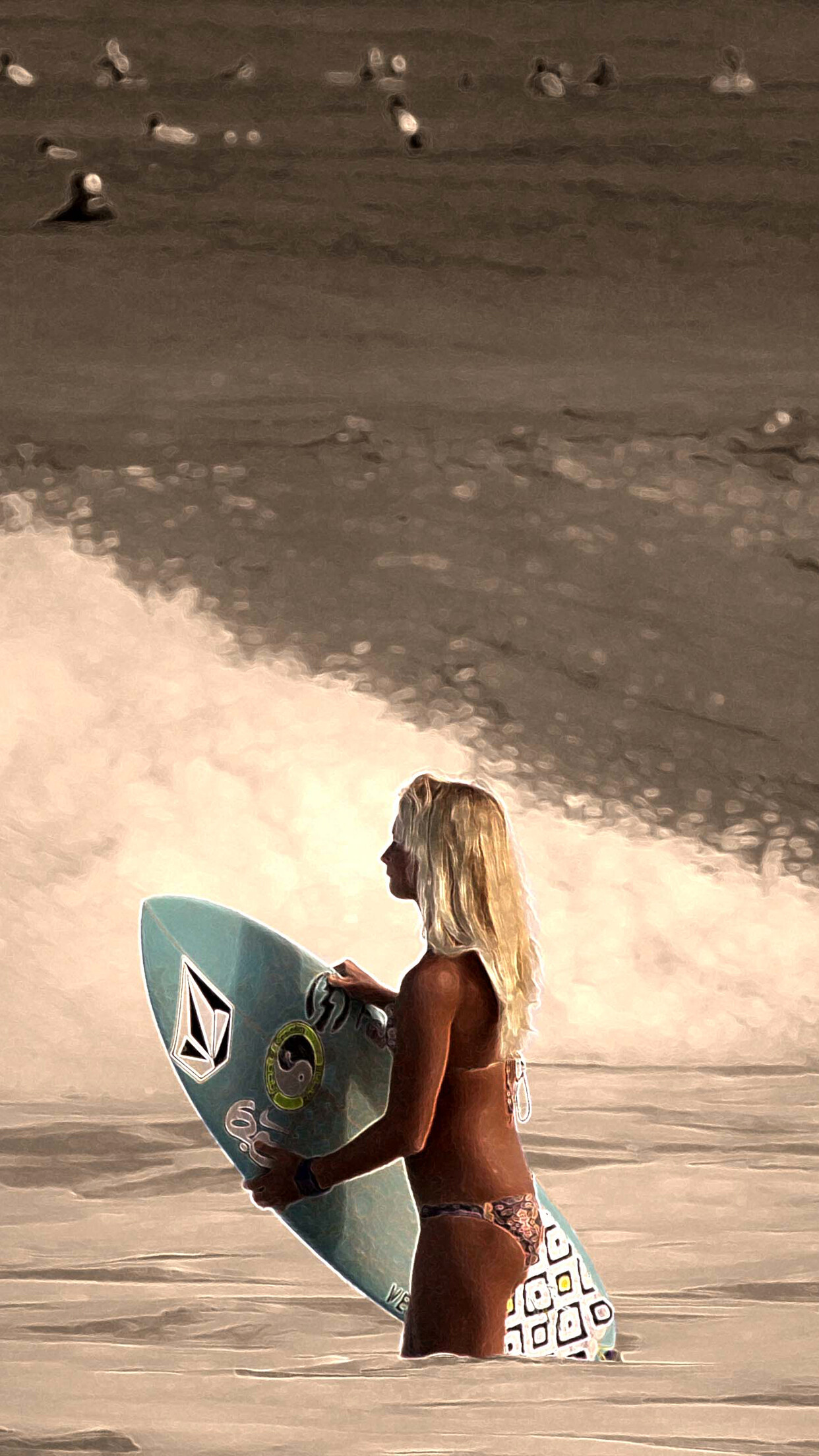 Girl Surfing, iPhone Wallpaper, Free Download, 1250x2210 HD Phone