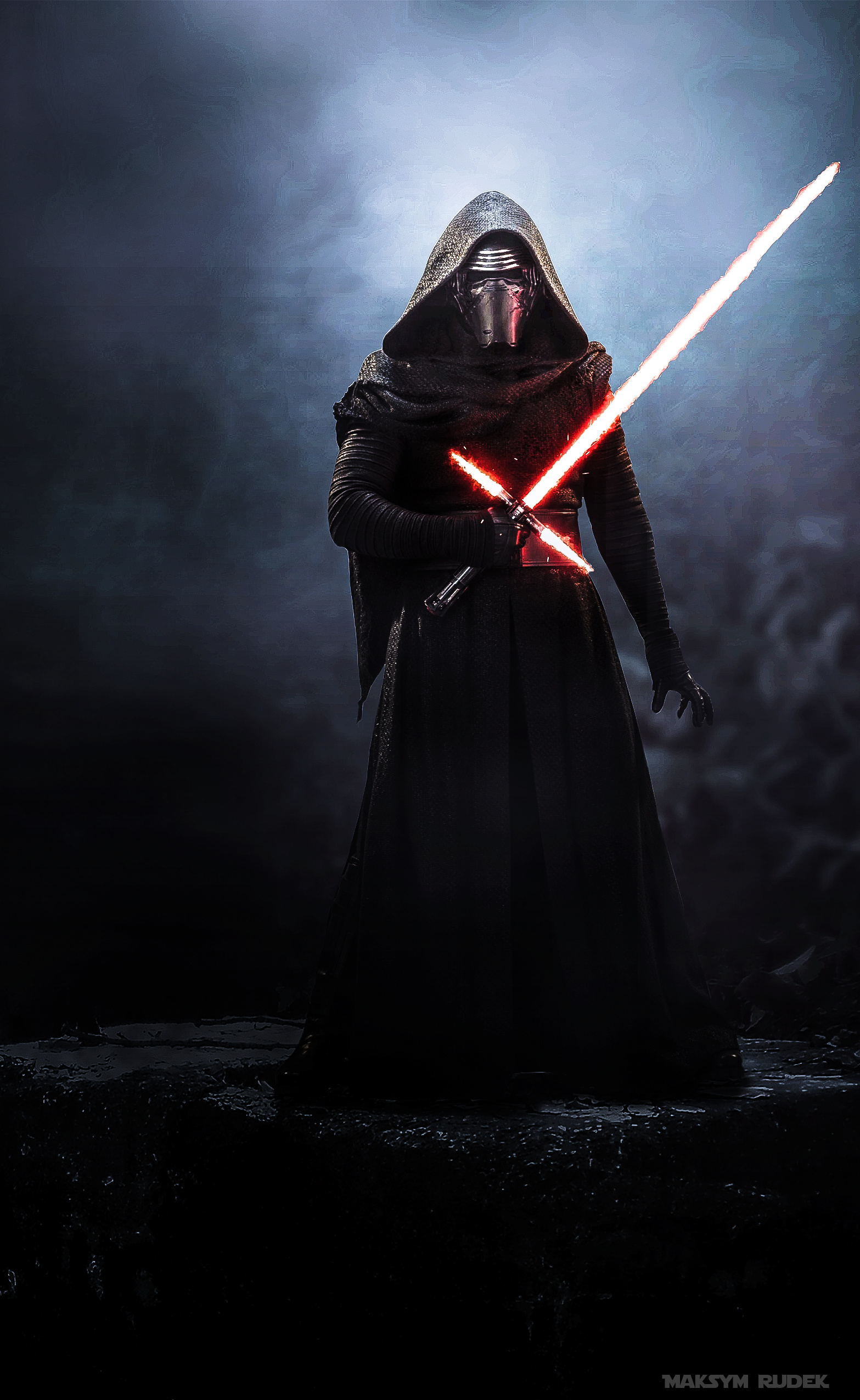 Kylo Ren, Smartphone wallpaper, Star Wars character, Dark and brooding, 1570x2560 HD Phone