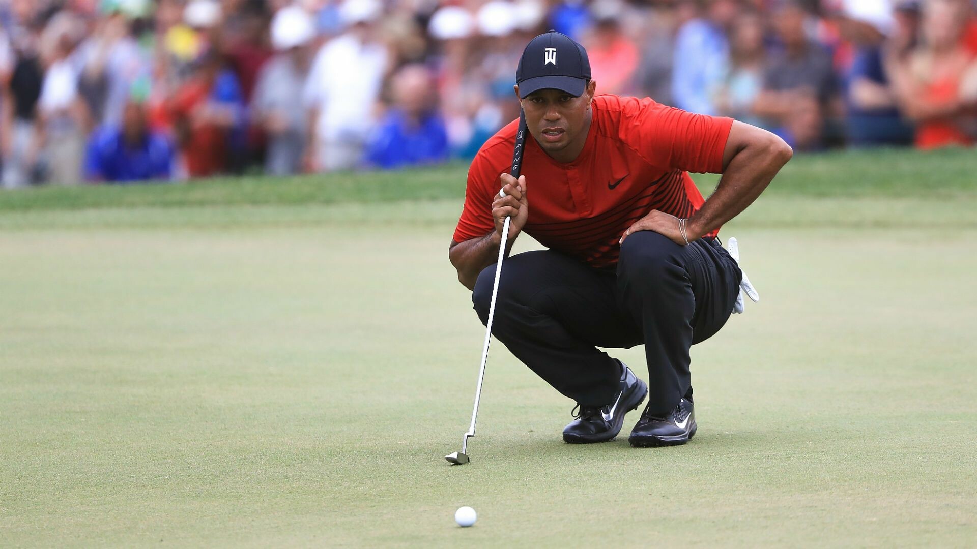 Tiger Woods, Golf superstar, Iconic pose, Majestic presence, 1920x1080 Full HD Desktop