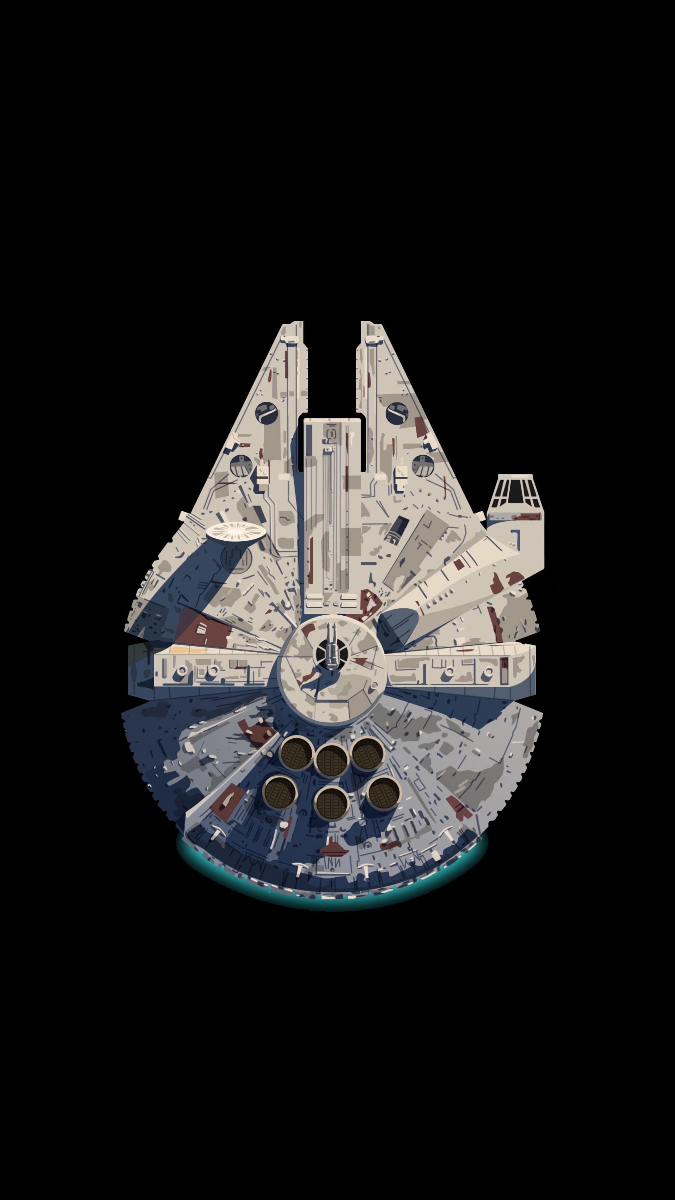 Millennium Falcon v2, RAMOLED backgrounds, 2160x3840 4K Phone