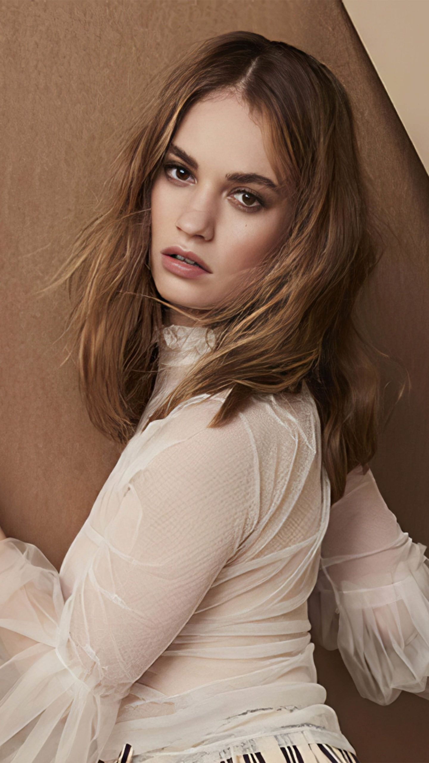 Lily James Elle UK 2020, 4K Ultra HD, 1440x2560 HD Phone