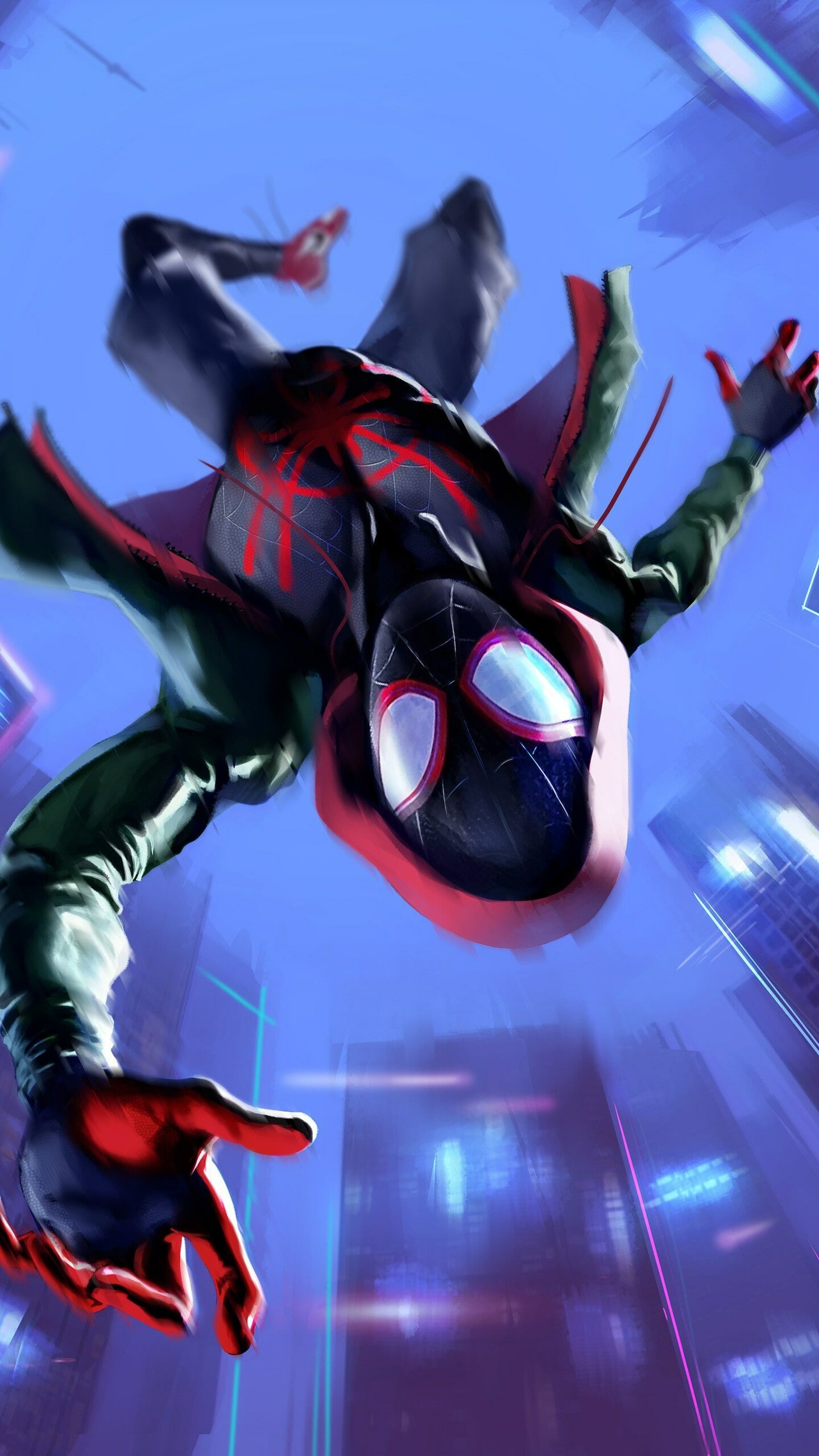 Spider-Man: Into the Spider-Verse, Animated film, Web-slinging superhero, Multiverse adventures, 1440x2560 HD Phone