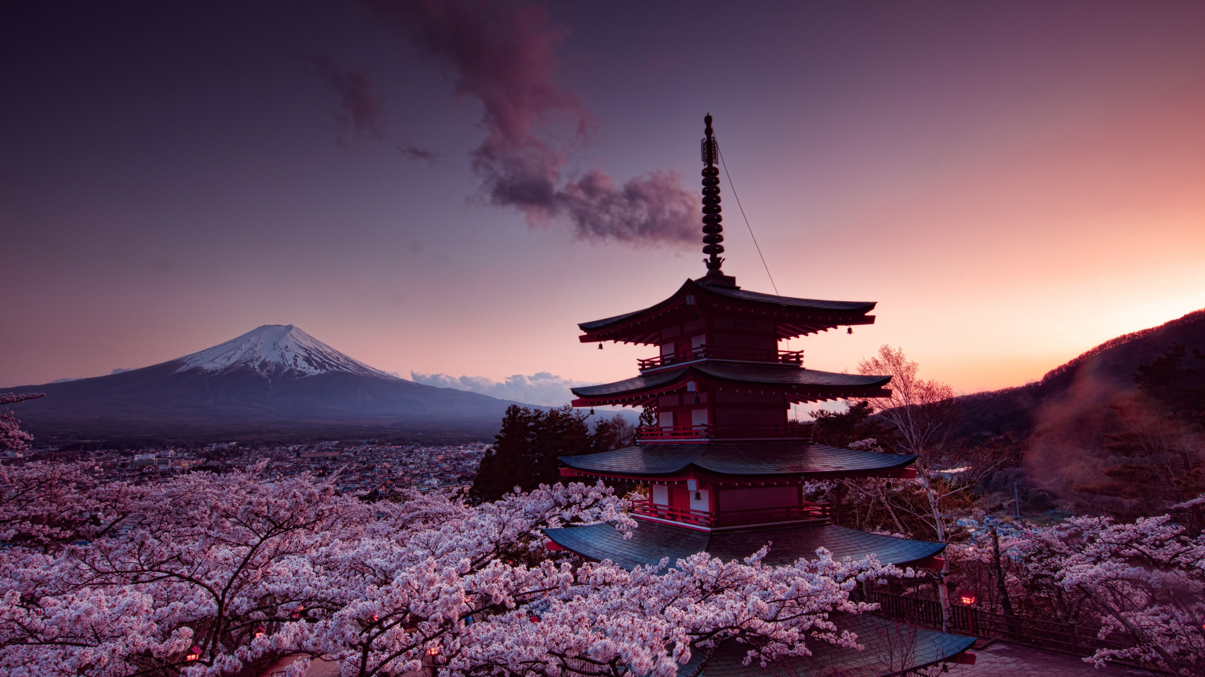 Churei Tower, Mount Fuji Wallpaper, 3840x2160 4K Desktop