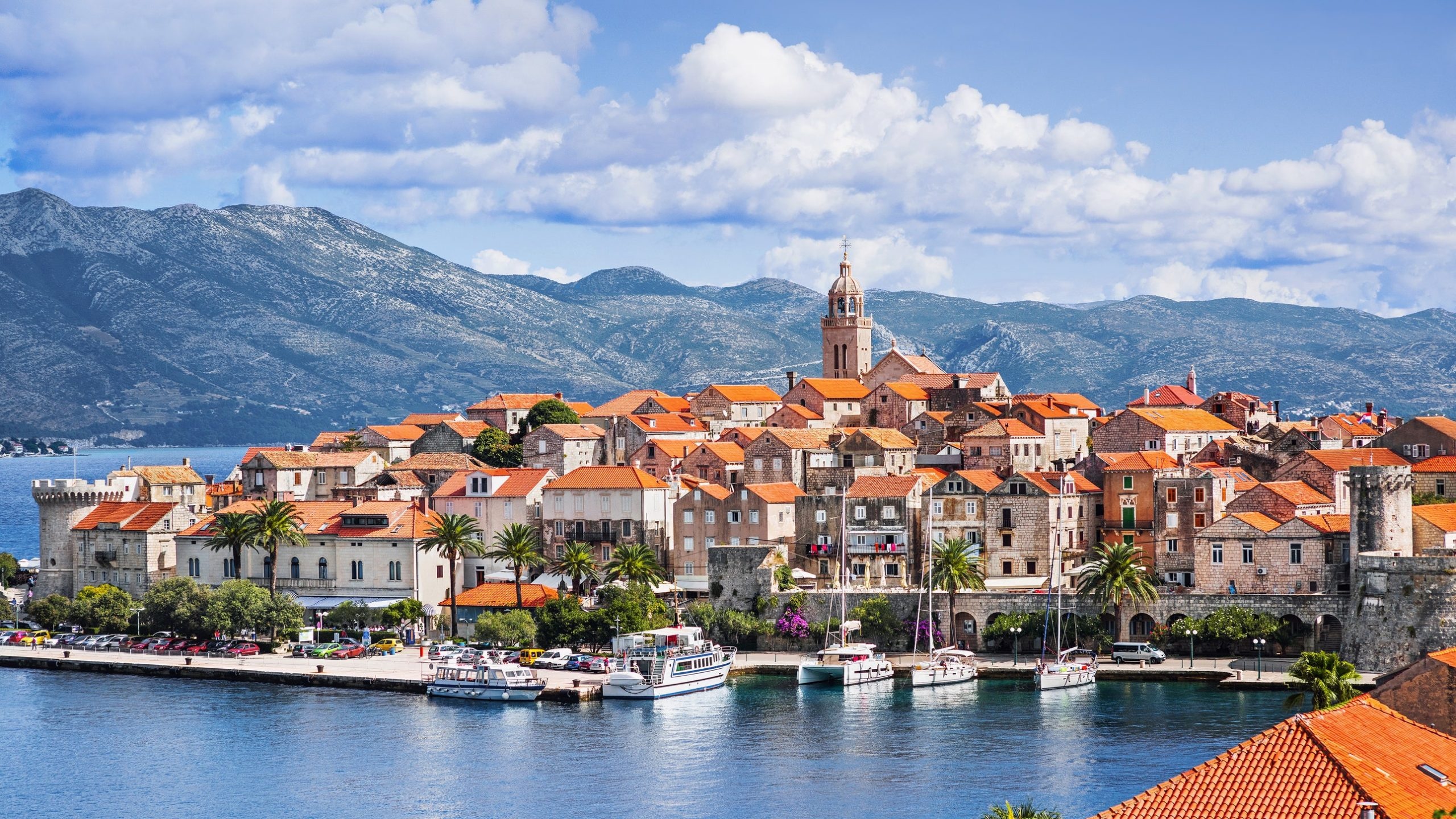 Korcula, Beautiful small towns, European charm, Africa Pearl, 2560x1440 HD Desktop