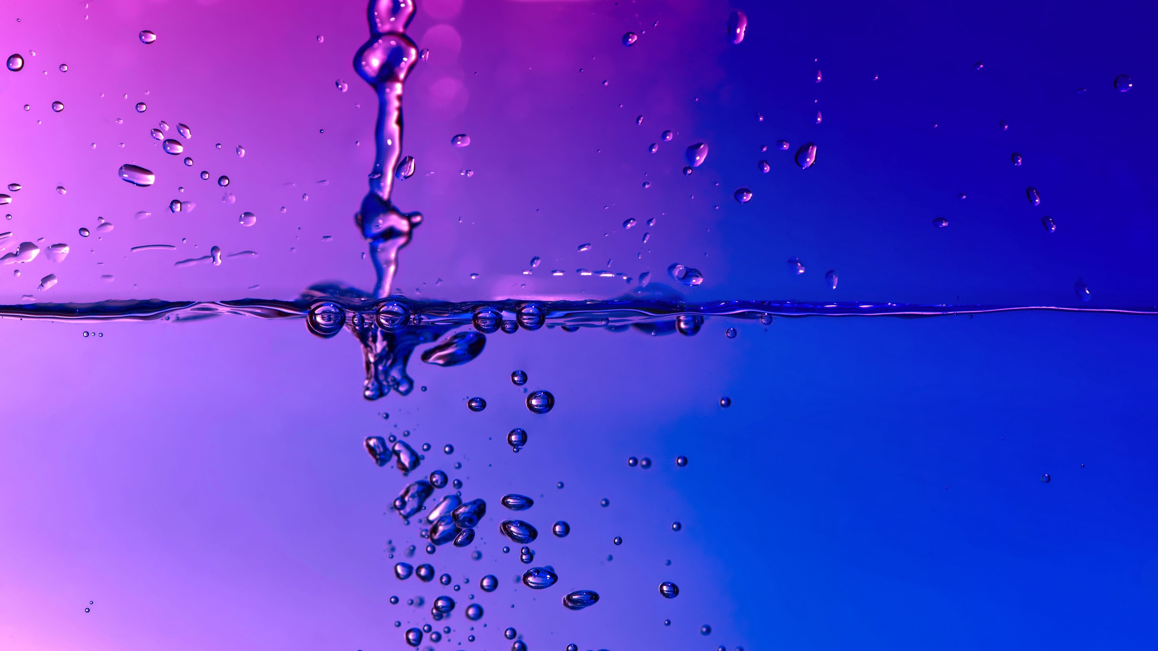 Water gradient, Bubbles Wallpaper, 3840x2160 4K Desktop