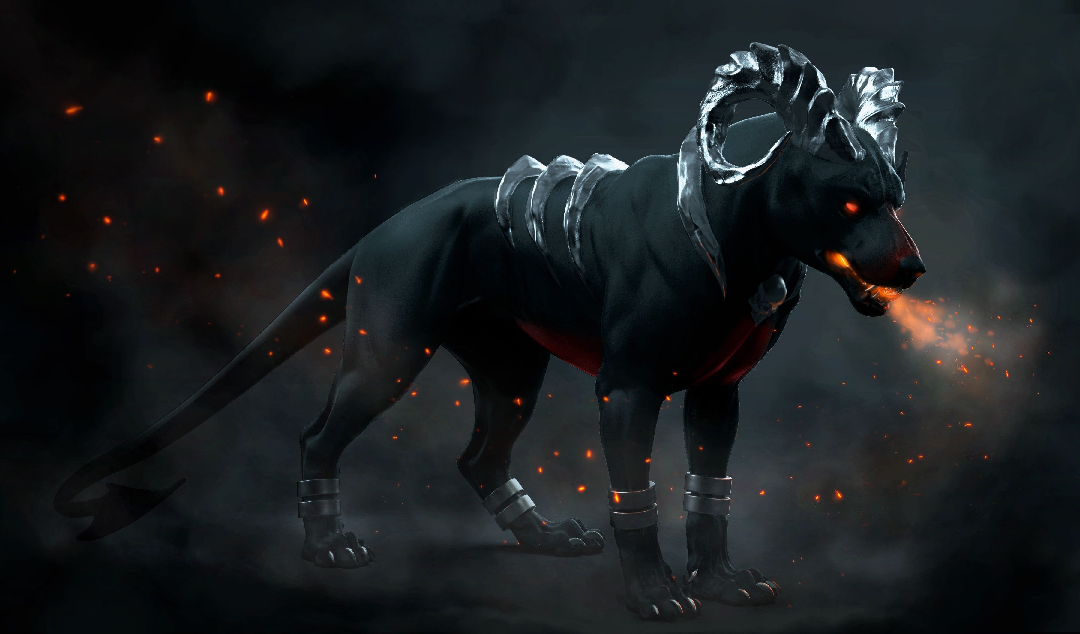 Digital Art, Houndoom Wallpaper, 3600x2120 HD Desktop