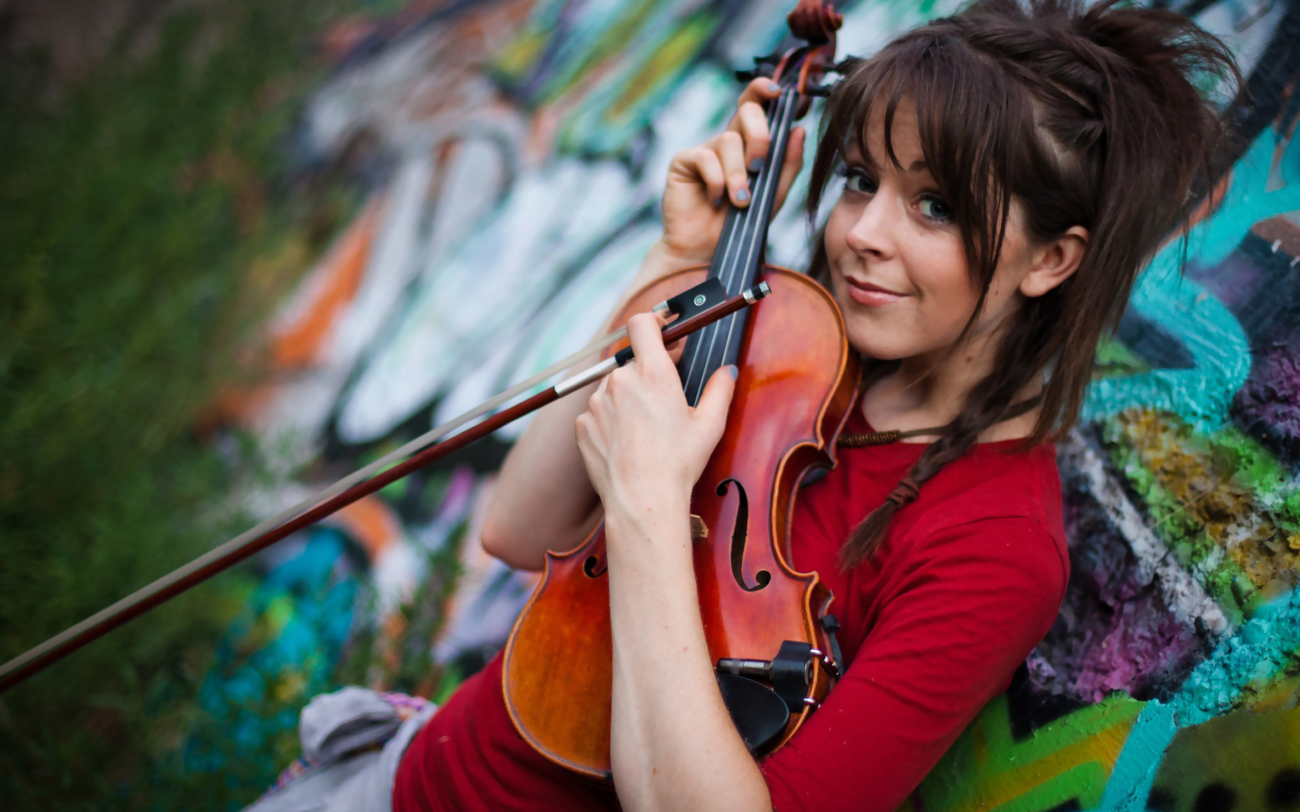 Lindsey Stirling, Musical wallpaper, Creative visuals, Captivating composition, 2560x1600 HD Desktop