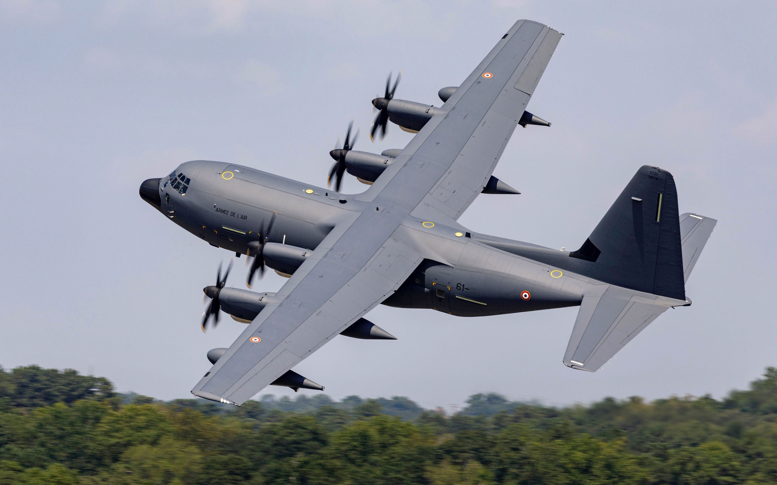 Lockheed C-130 Hercules, Download wallpapers, French Air Force C-130J Super Hercules, Military transport aircraft, 2560x1600 HD Desktop