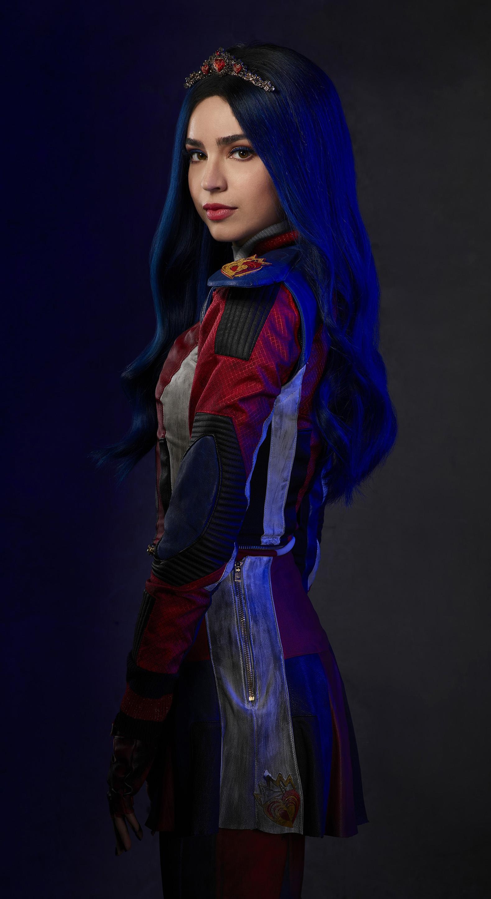 Mal and Evie, Descendants TV show, Disney fantasy, Teen friendship, 1580x2890 HD Phone