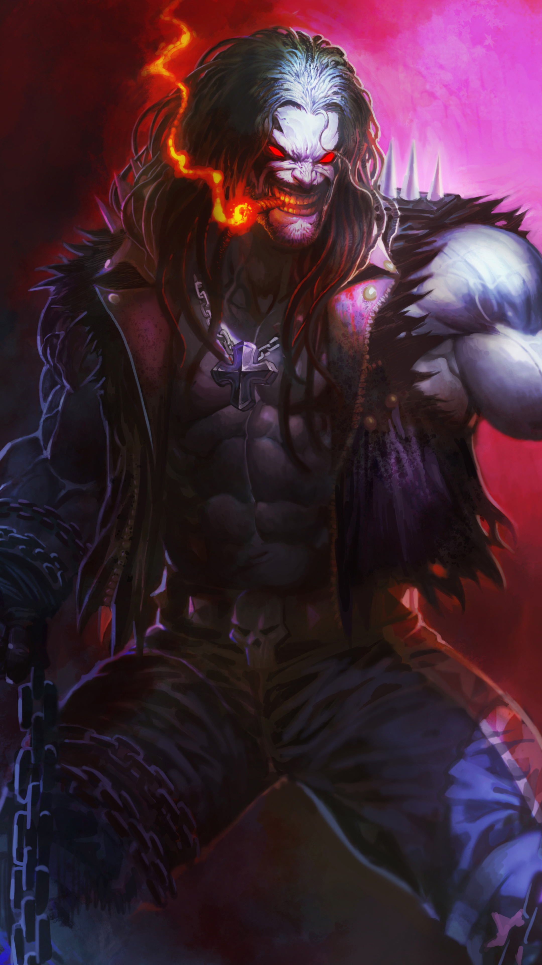 Lobo (DC Comics), Comic book antihero, Interstellar bounty hunter, Cosmic mayhem, 2160x3840 4K Phone