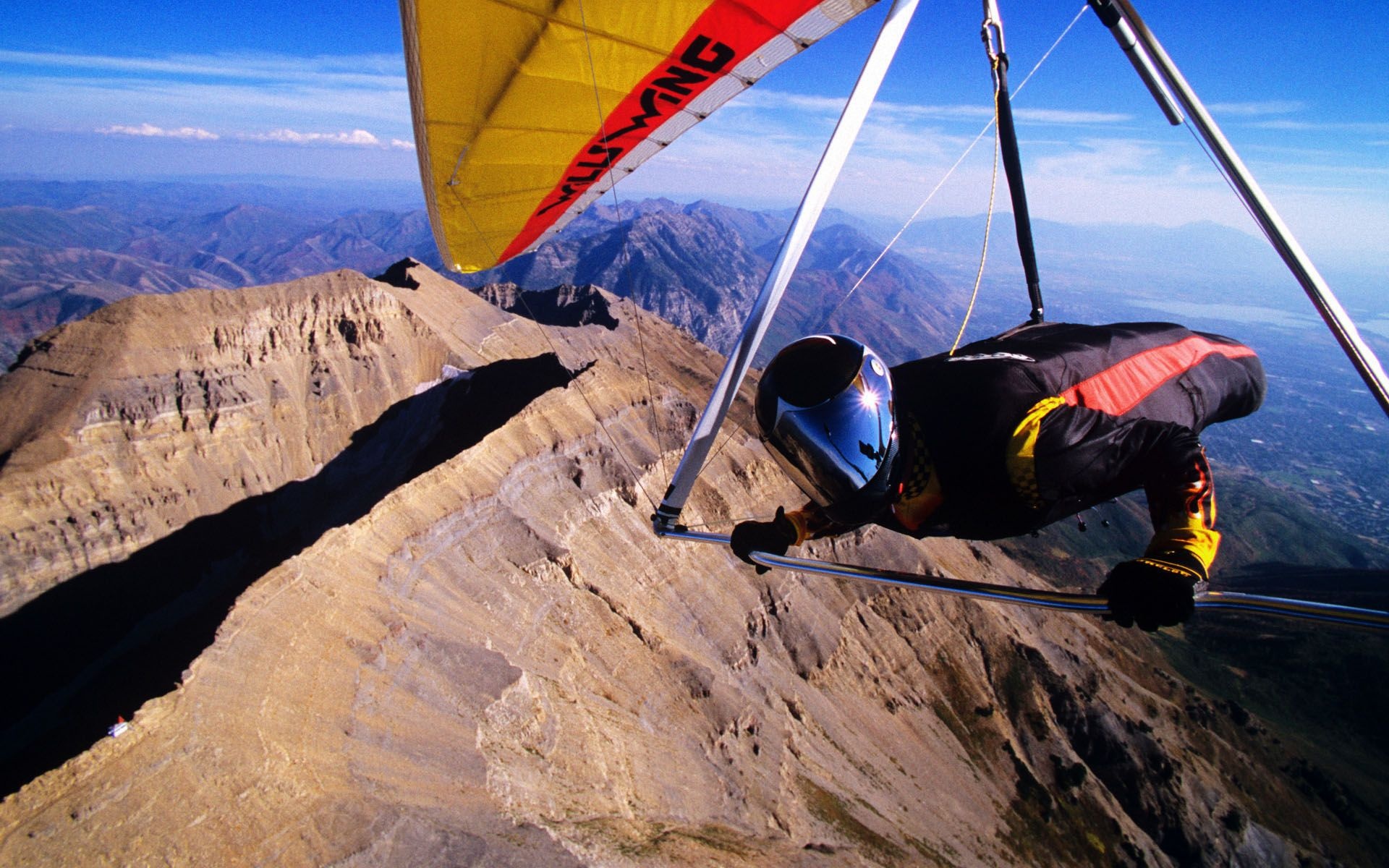 Adventurous aerial sport, Thrilling flying experience, Majestic landscapes, Gliding through the sky, 1920x1200 HD Desktop