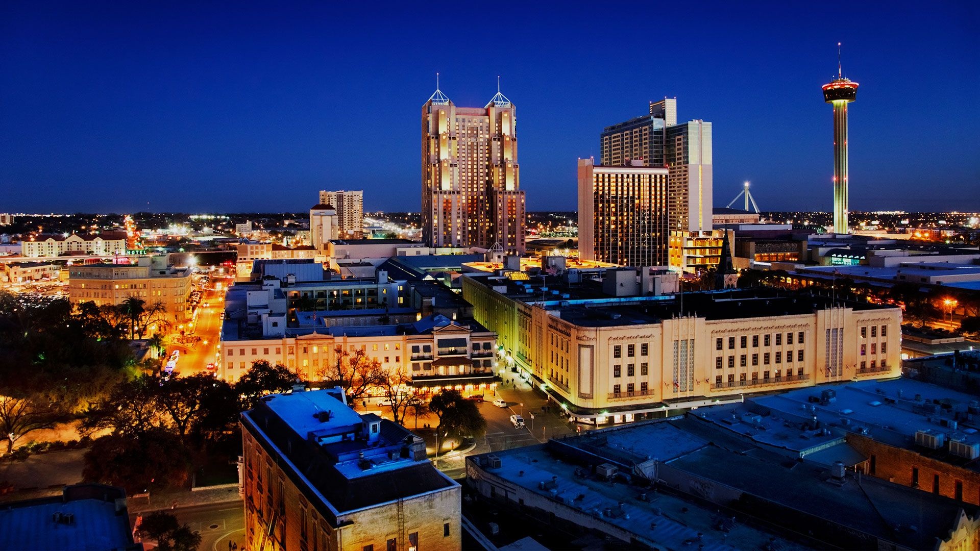 San Antonio Skyline, San Antonio fiesta, Travels, 1920x1080 Full HD Desktop