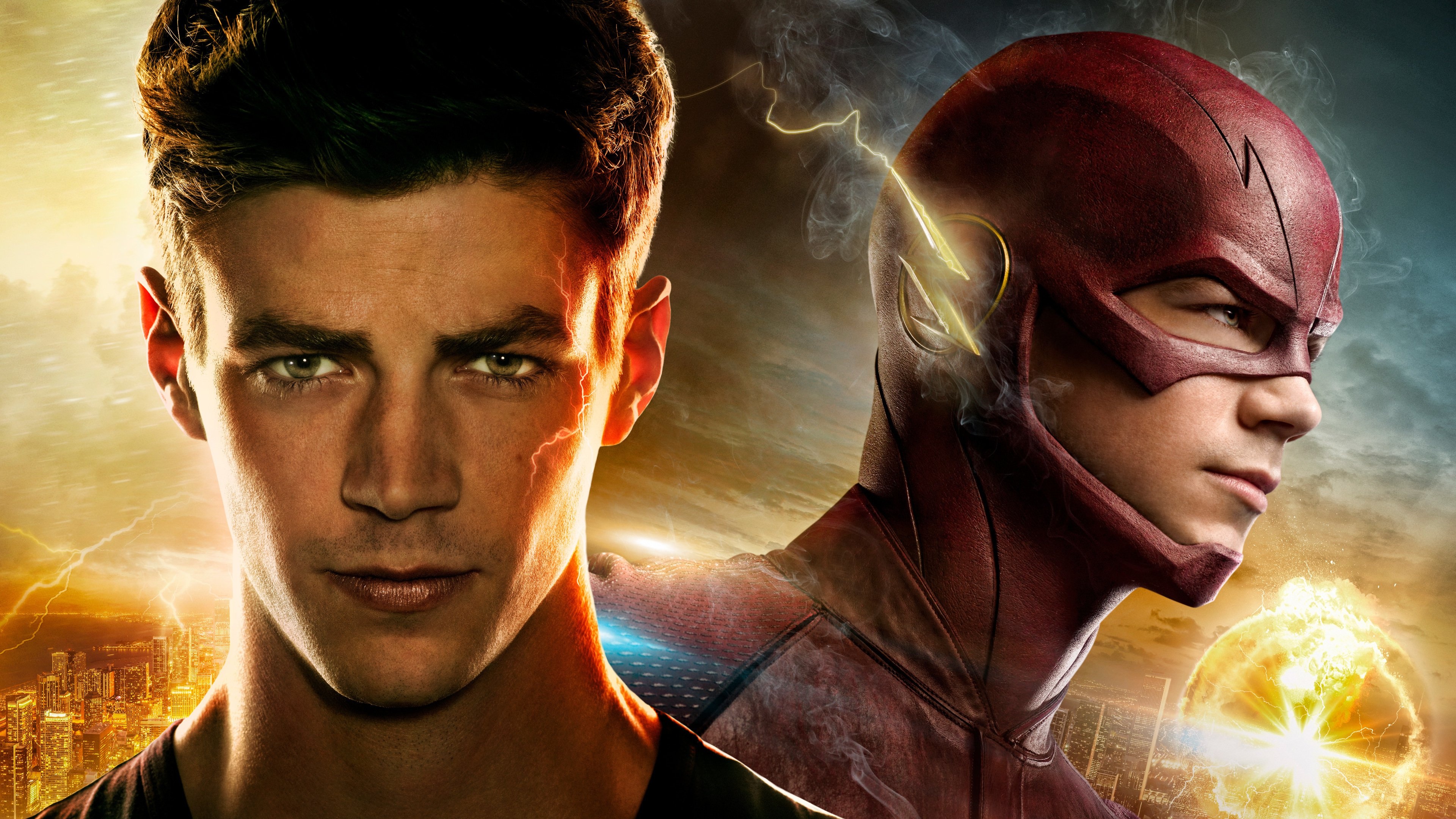 Flash Grant Gustin, Barry Allen's actor, 4K Ultra HD wallpaper, Background image, 3840x2160 4K Desktop