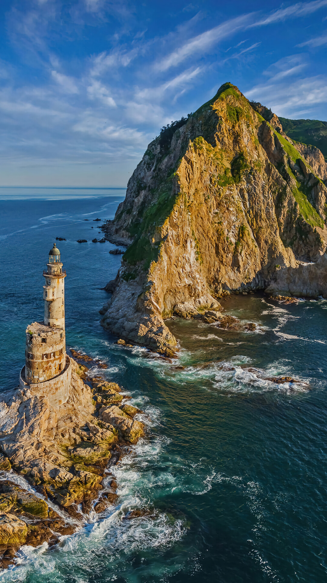 Captivating lighthouse, Island landscape, Tranquil scenery, Coastal charm, 1080x1920 Full HD Phone