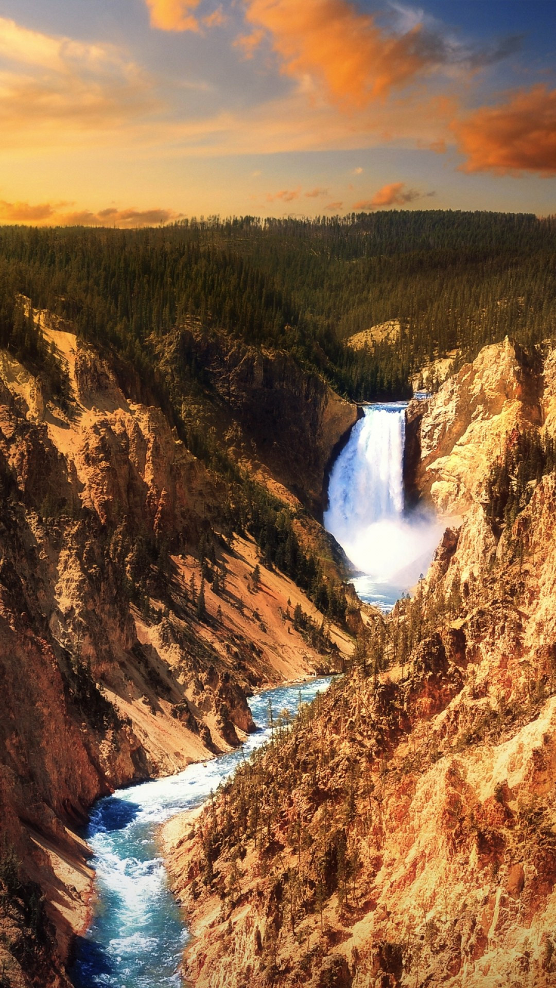 Yellowstone National Park, Sunset clouds, iPhone wallpapers, Scenic beauty, 1080x1920 Full HD Phone