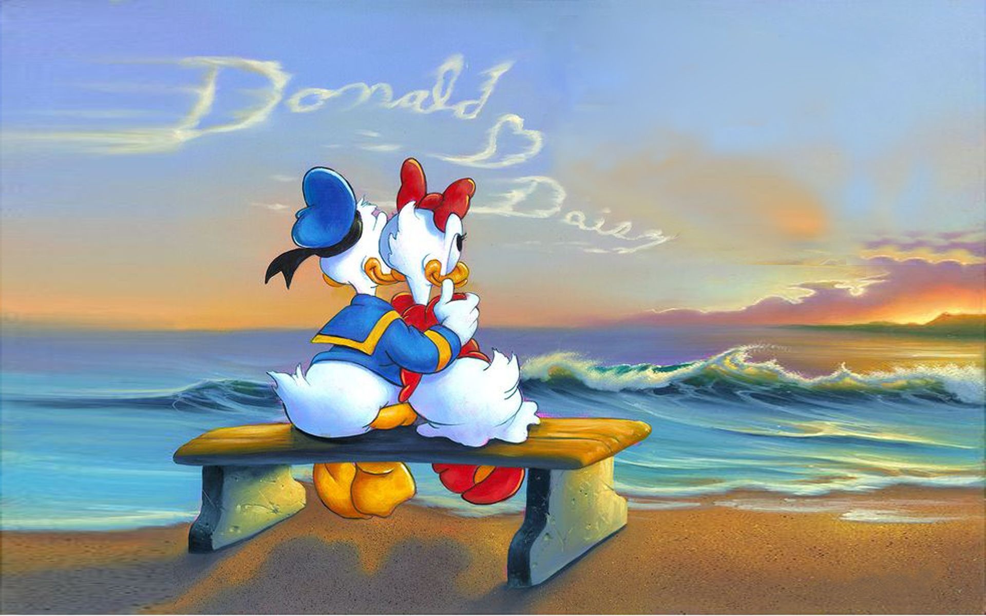 Donald Duck, Daisy Duck, Mickey Mouse, Minnie Mouse, Summer fun, 1920x1200 HD Desktop