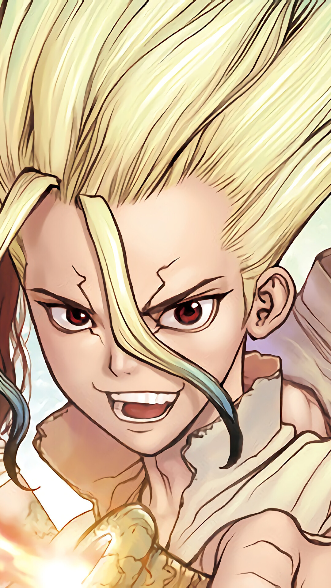 Dr.STONE Anime, Engaging storyline, Scientific discoveries, Post-apocalyptic adventure, 1080x1920 Full HD Phone