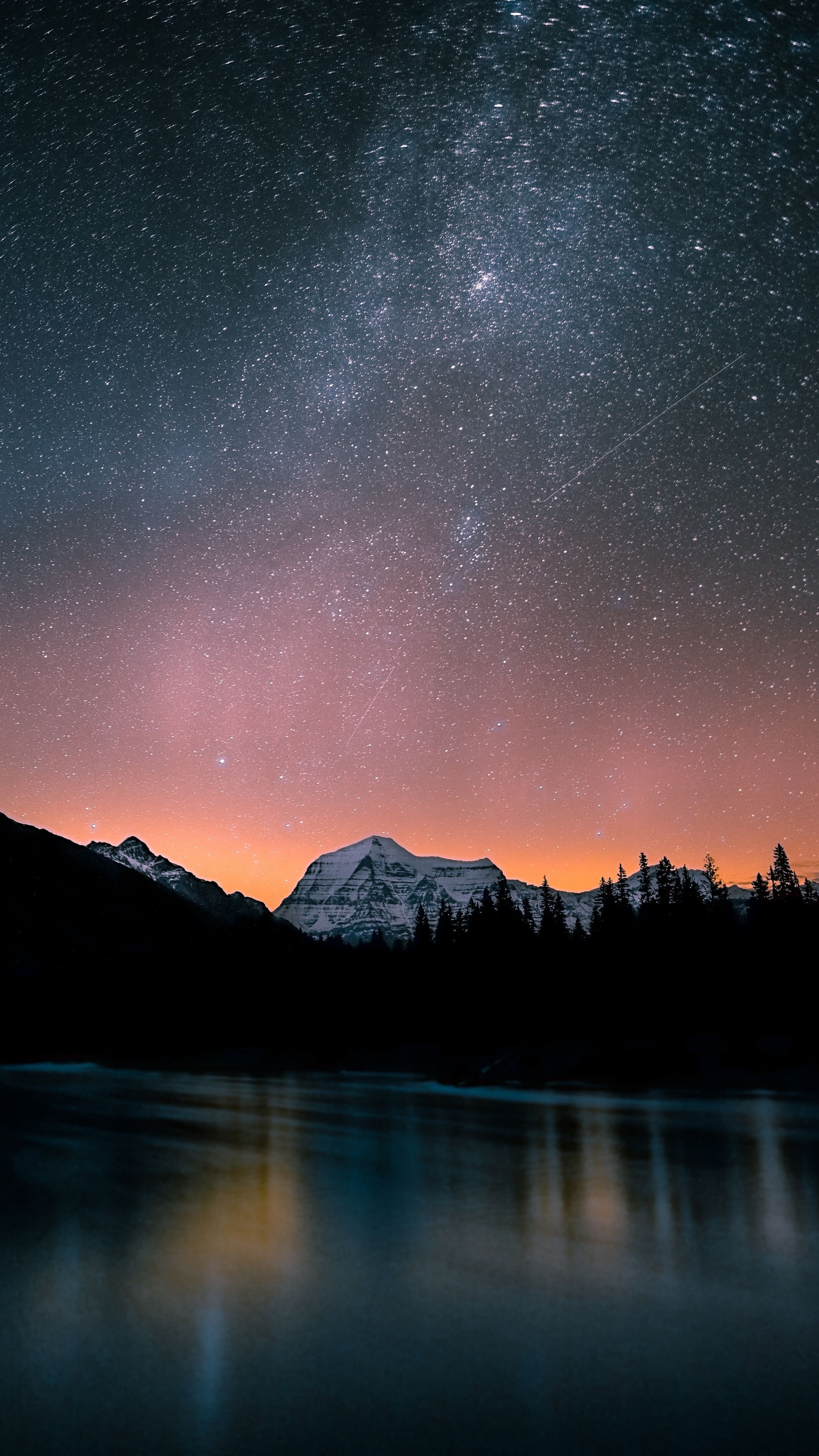 Mountain Top, Lake, Night, Outdoor Landscape, Nature, 2160x3840 4K Phone