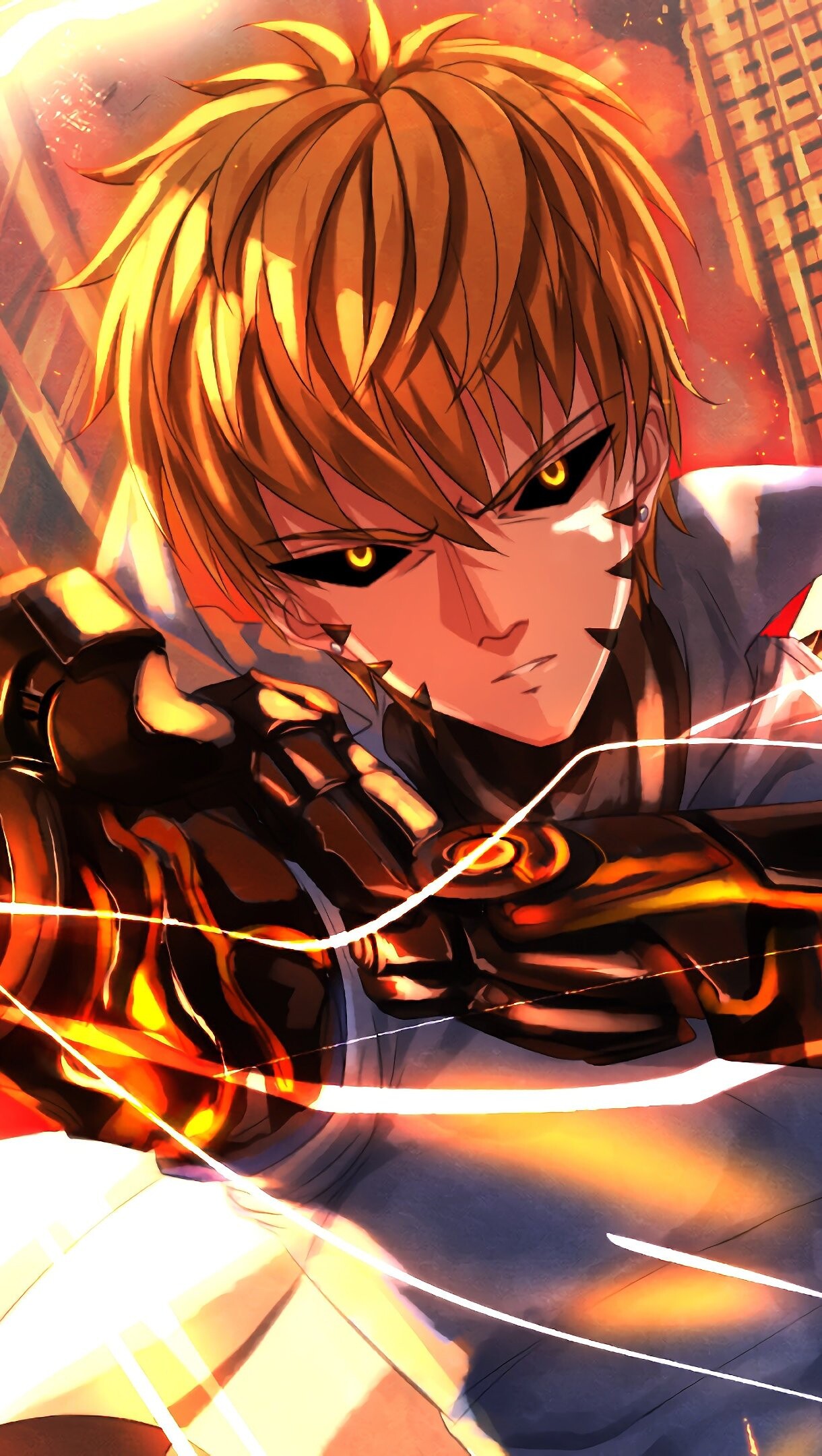 Genos, One Punch Man, Anime wallpaper, Ultra HD, 1220x2160 HD Phone