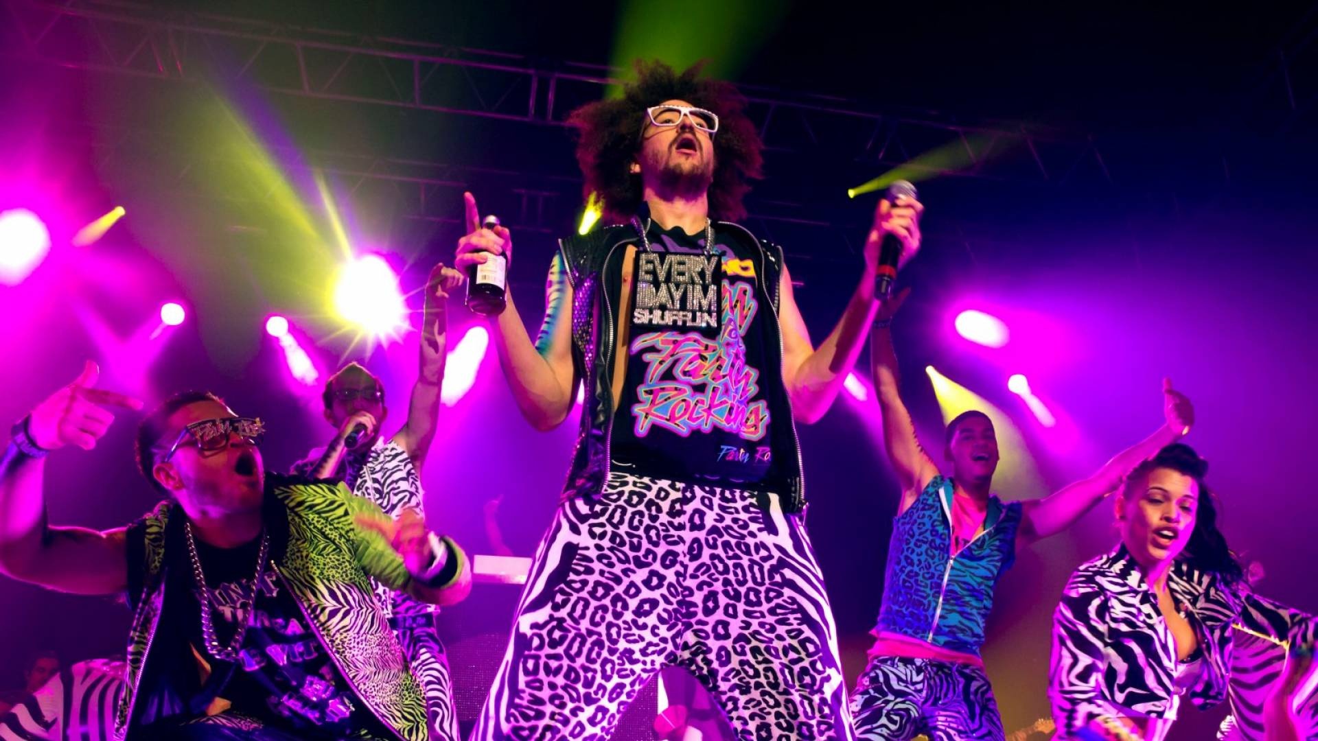 HD LMFAO wallpaper, Vibrant visuals, Dynamic energy, Music sensation, 1920x1080 Full HD Desktop