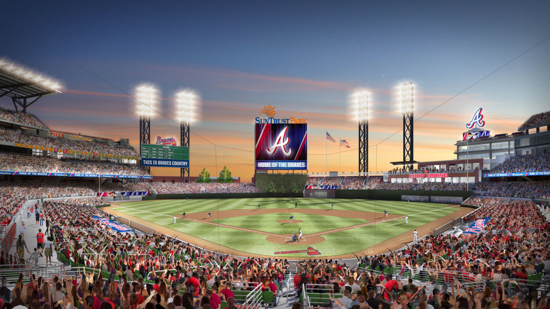 Truist Park, Atlanta Braves Wallpaper, 1920x1080 Full HD Desktop