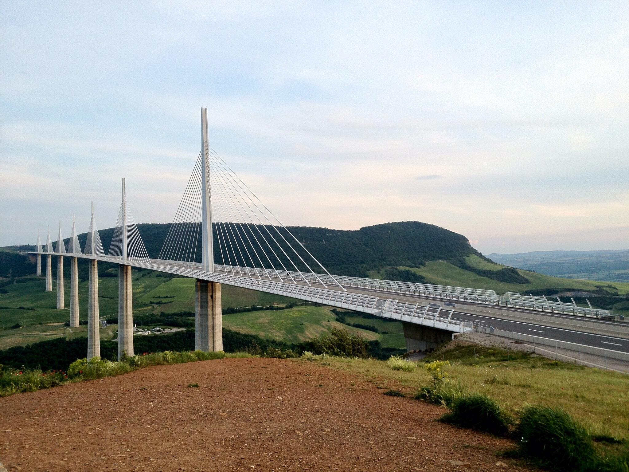 Millau Bridge, Towering pillars, Empire State Building's rival, Architectural feat, 2050x1540 HD Desktop