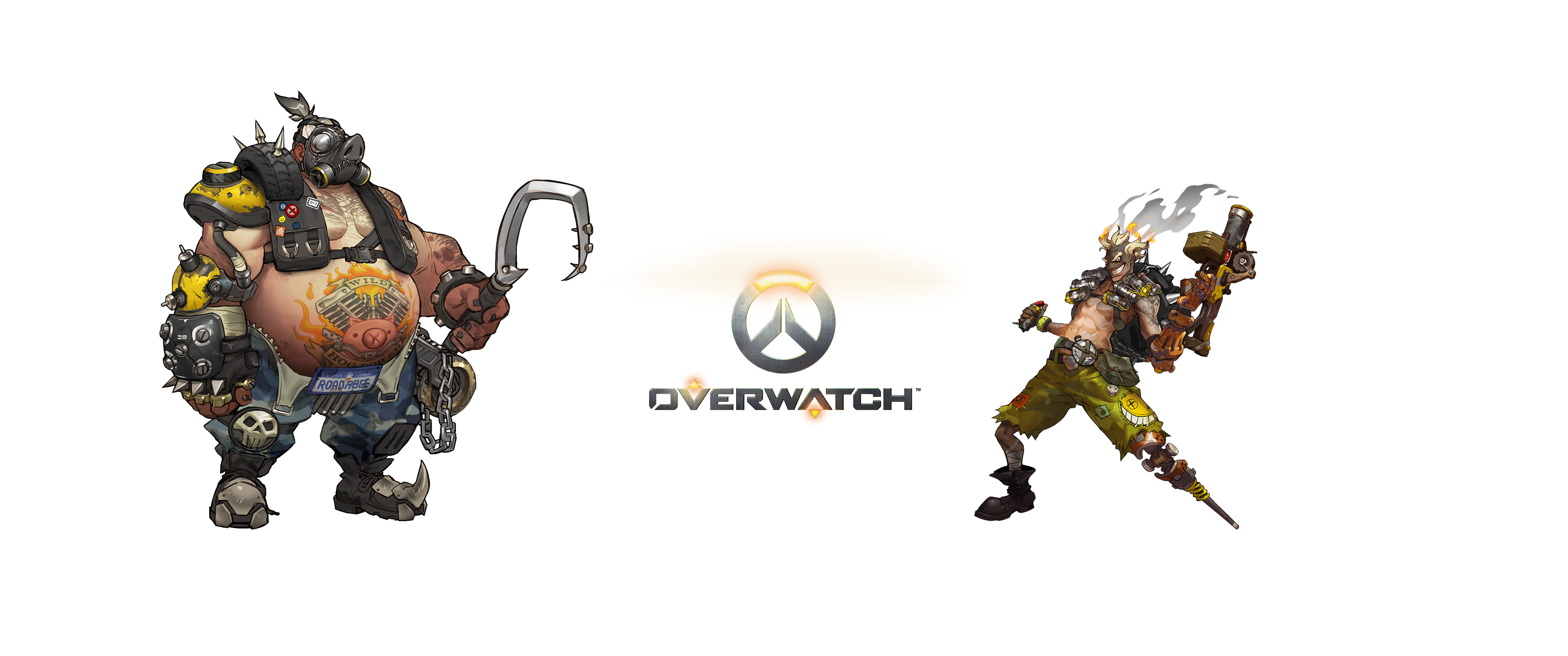 Roadhog's nemesis, Laptop gaming, Overwatch battleground, Urban warfare, 3440x1440 Dual Screen Desktop