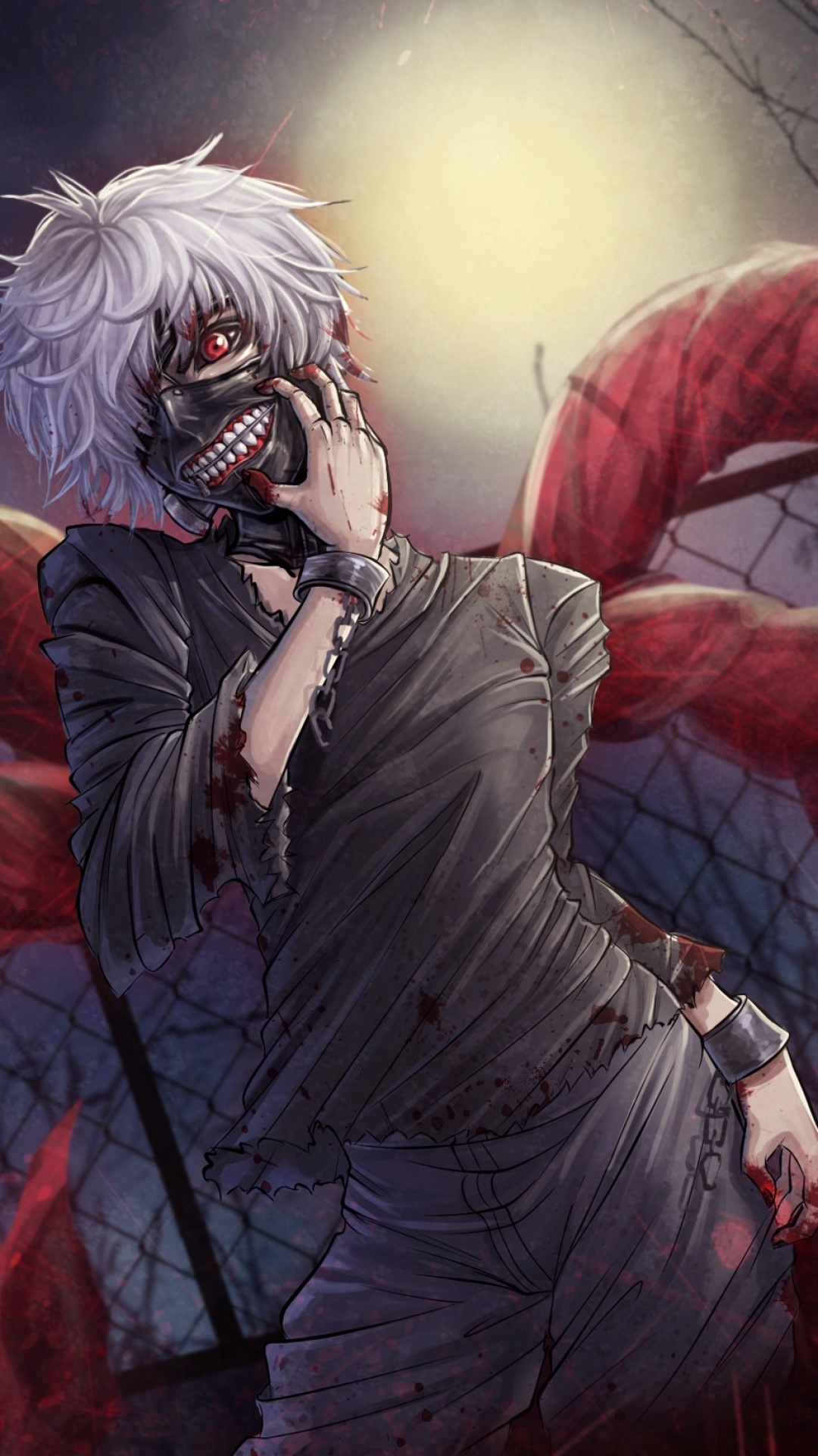 Tokyo Ghoul anime, Dark fantasy, Supernatural powers, Ghouls and humans, 1080x1920 Full HD Phone