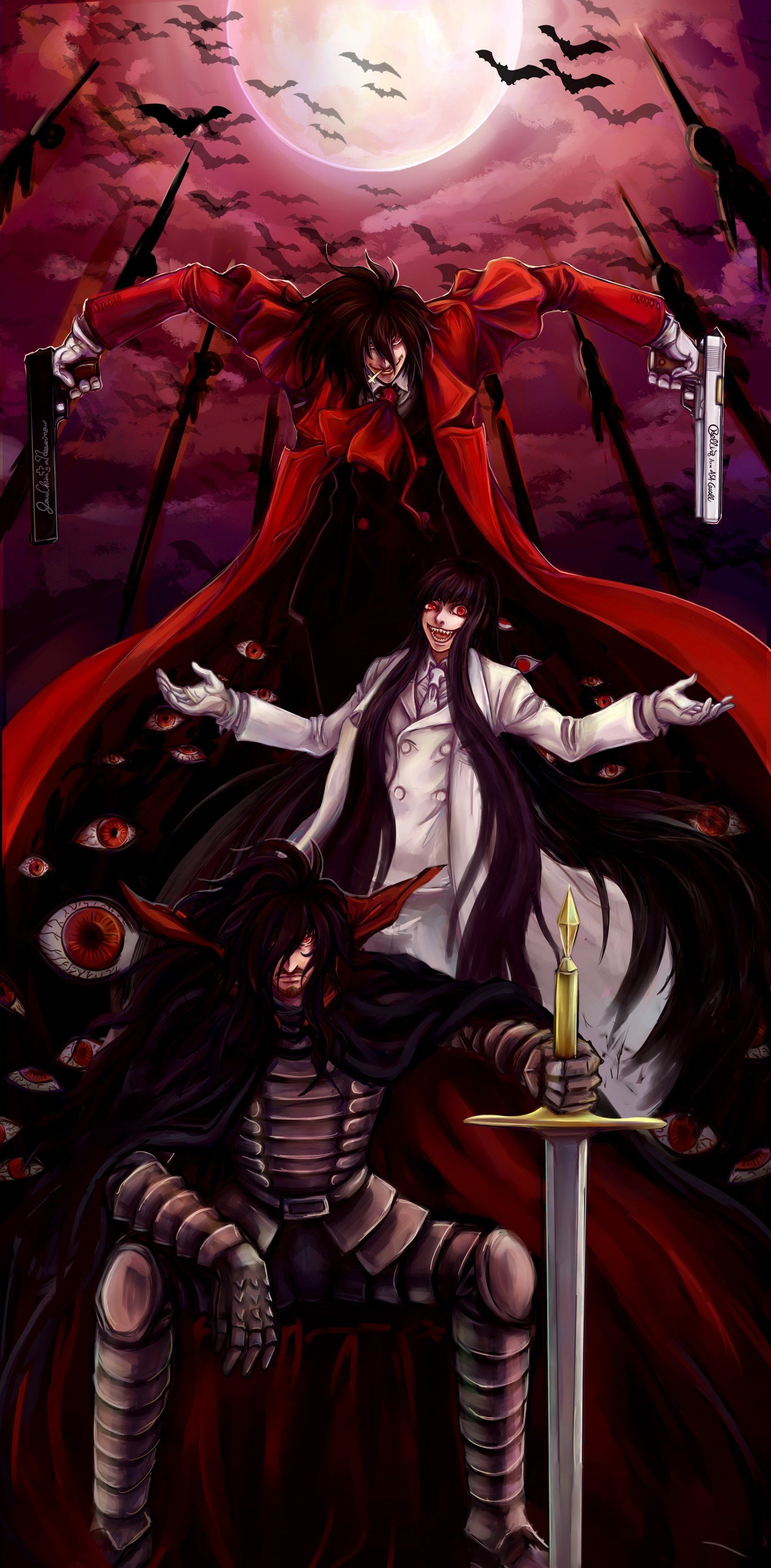 Hellsing Ultimate 4K wallpapers, Intense vampire battles, Striking HD visuals, collection, 1680x3420 HD Phone