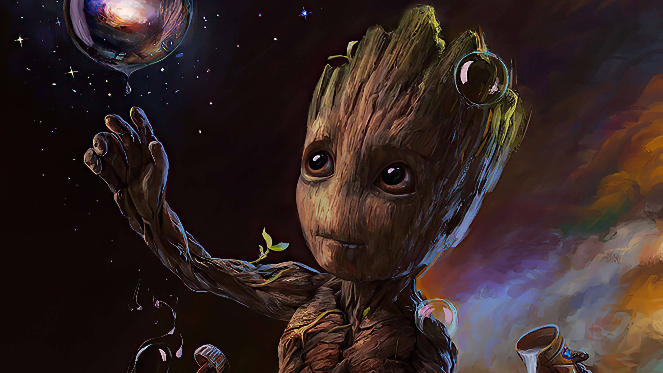 Baby Groot, 2020 Art, Laptop, Full HD, 2560x1440 HD Desktop