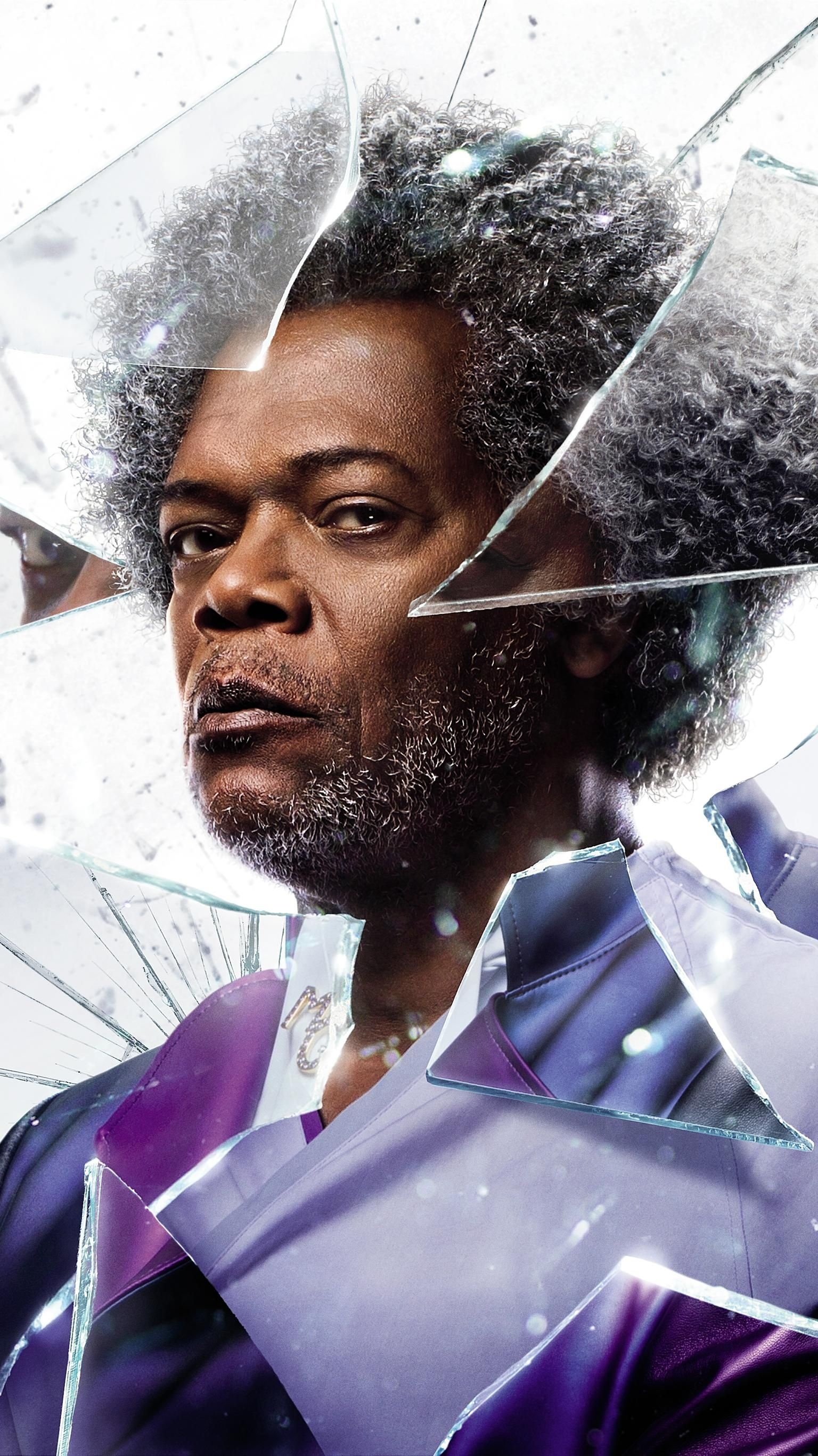 Glass, 2019 film, Movie phone wallpaper, Samuel L. Jackson, 1540x2740 HD Phone