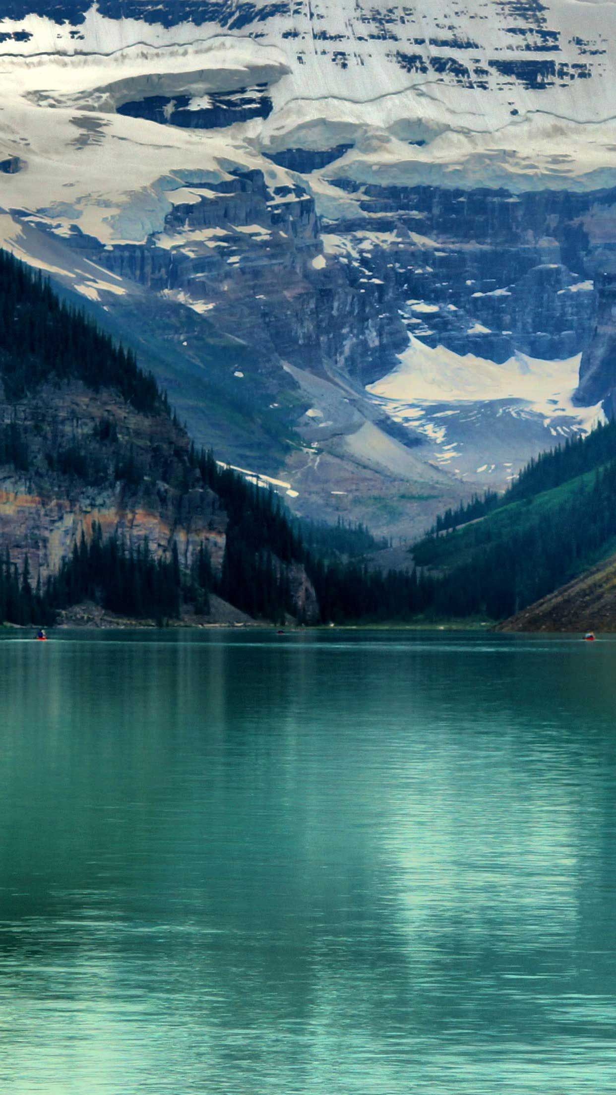 Lake Louise, Calm water, Nature's tranquility, Beautiful photography, 1250x2210 HD Phone