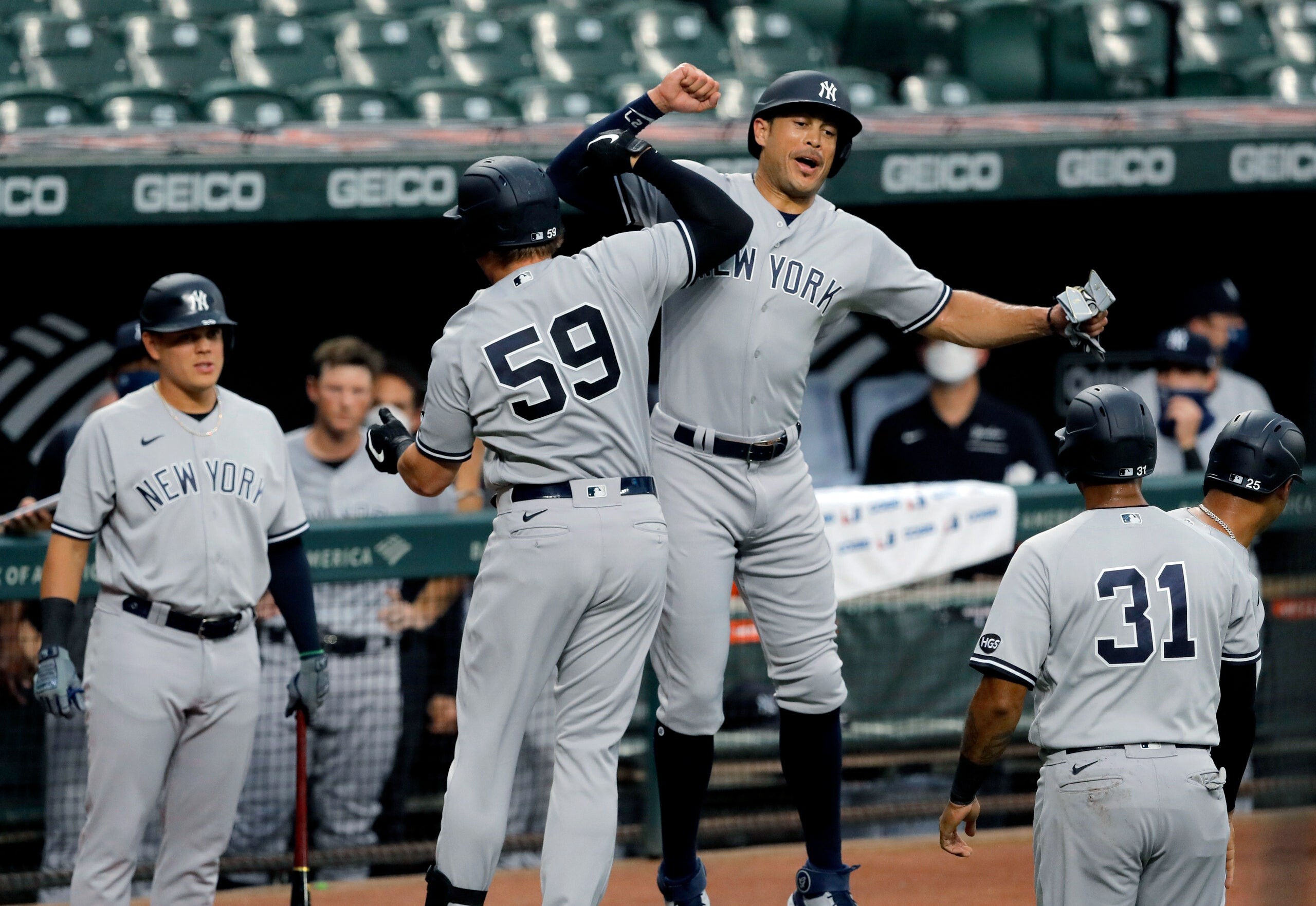 Luke Voit and Aaron Hicks, Giancarlo Stanton Wallpaper, 2560x1770 HD Desktop