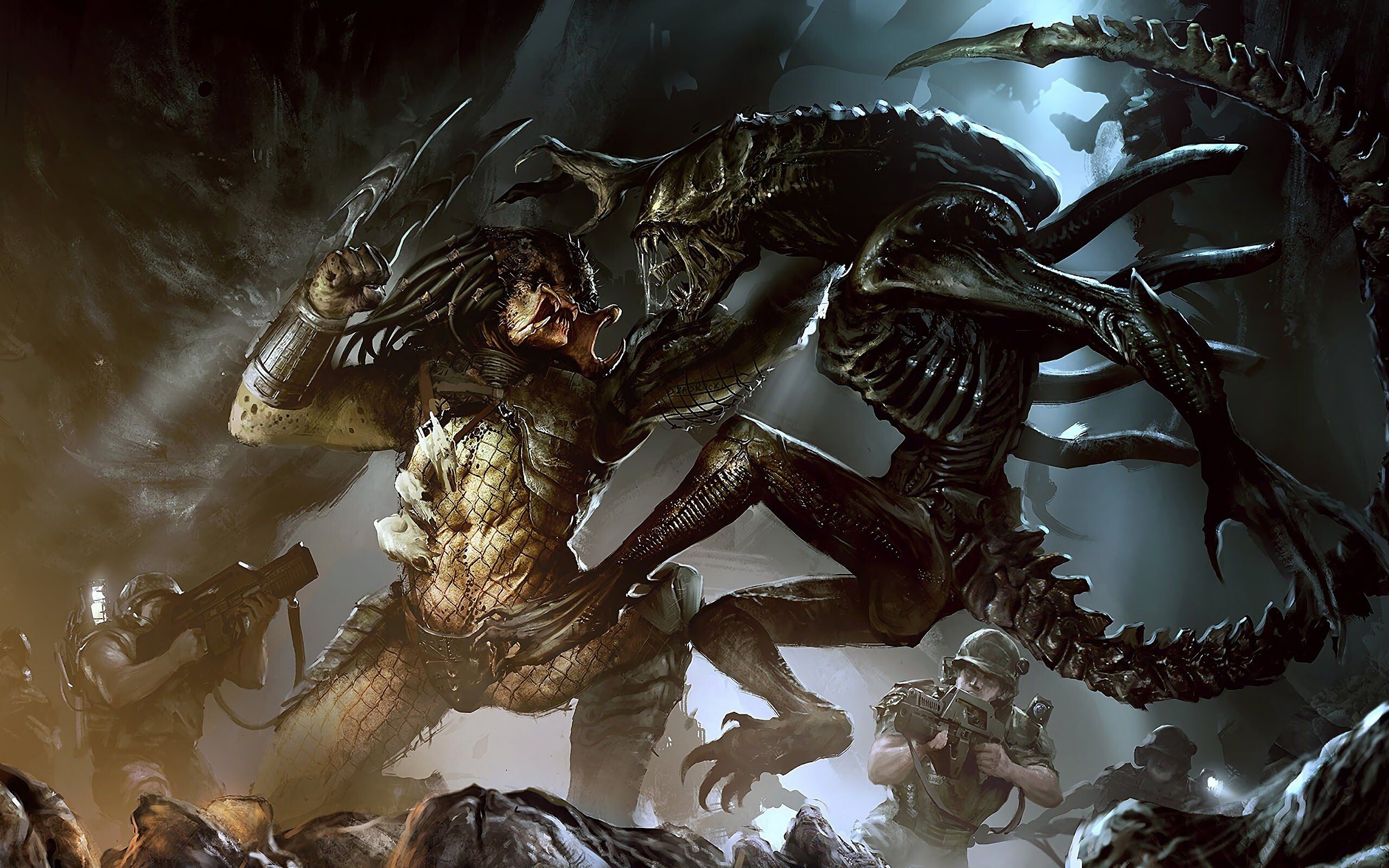 H.R. Giger, Alien xenomorph wallpapers, Disturbing and awe-inspiring, Nightmarish creatures, 2560x1600 HD Desktop