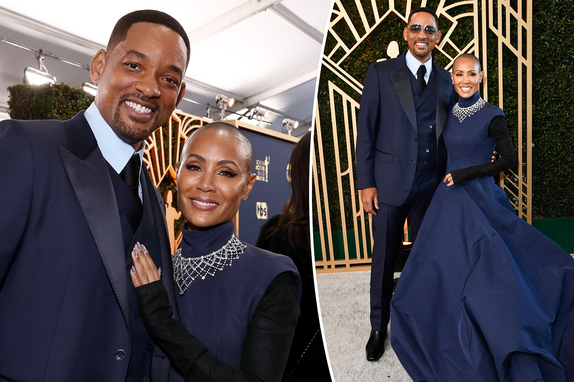 Will Smith, Jada Pinkett Smith, Matching outfits, SAG Awards 2022, 2000x1340 HD Desktop