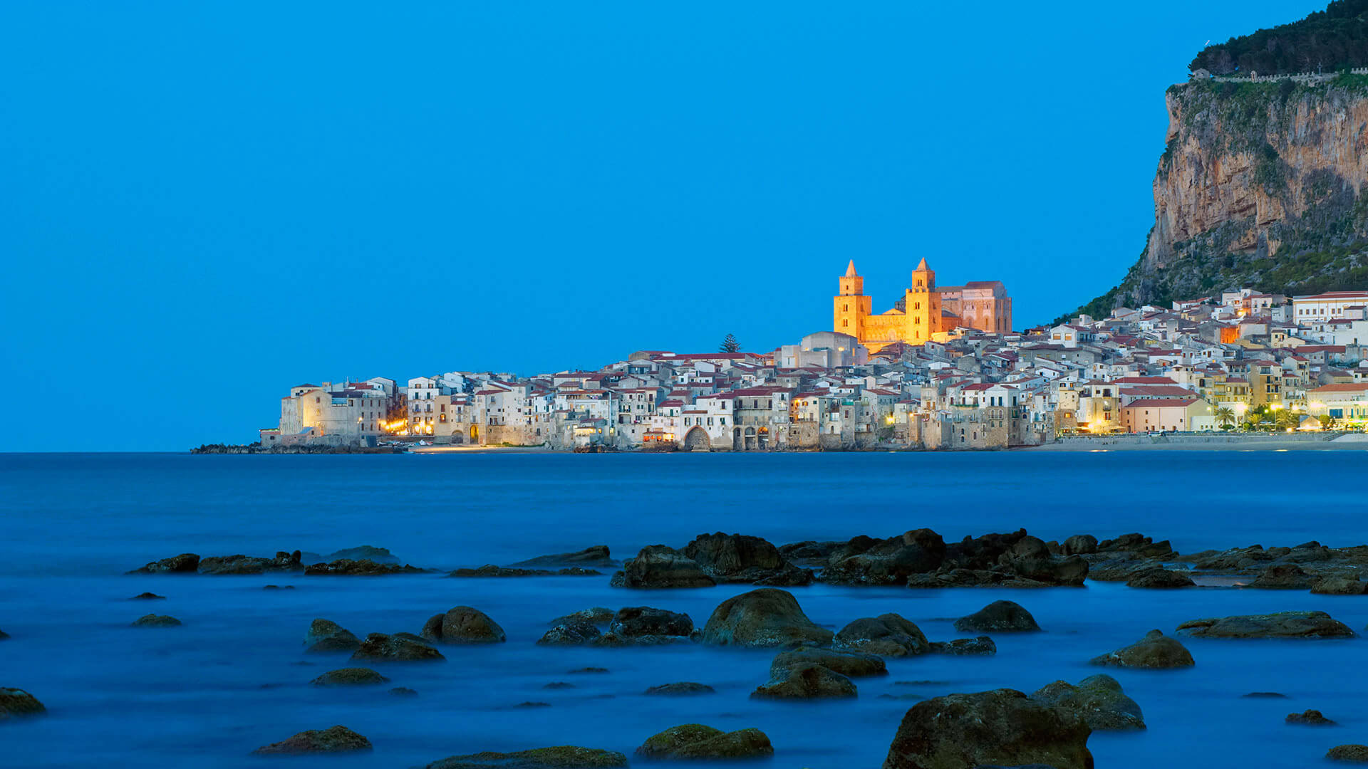 Cefalu, Seas of Blue, Microsoft Wallpapers, 1920x1080 Full HD Desktop