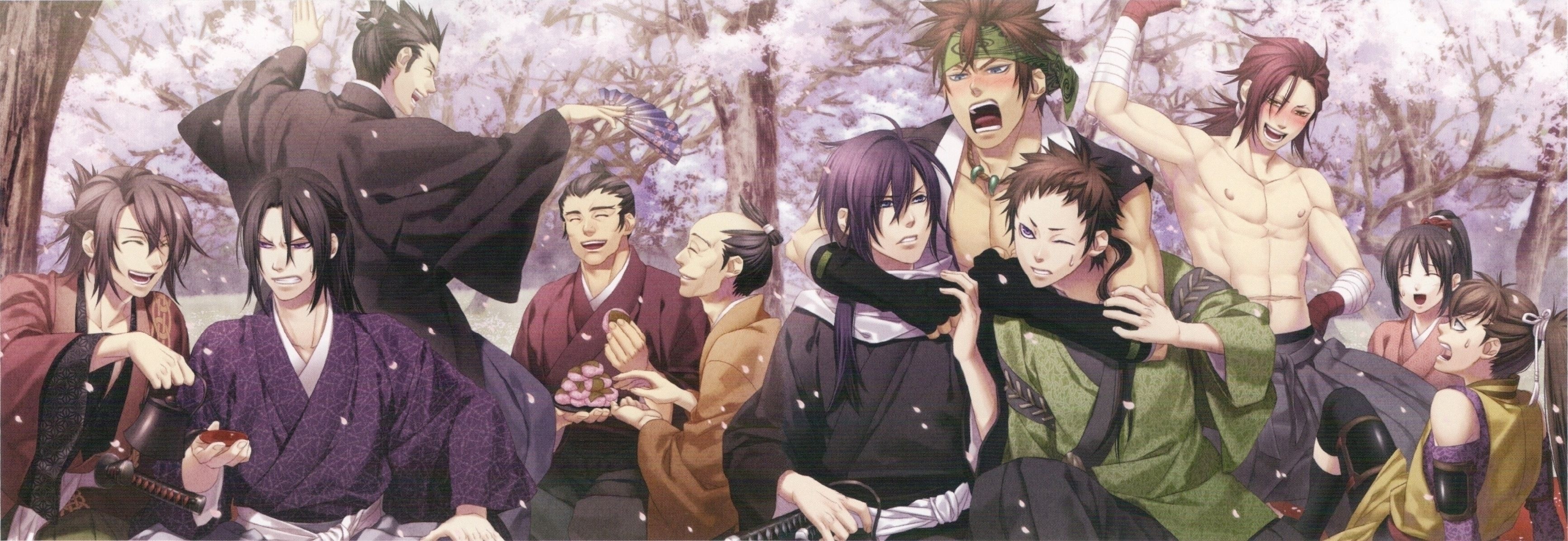 Hakuouki saga, Memorable characters, Artistic wallpapers, Anime excellence, 3470x1200 Dual Screen Desktop