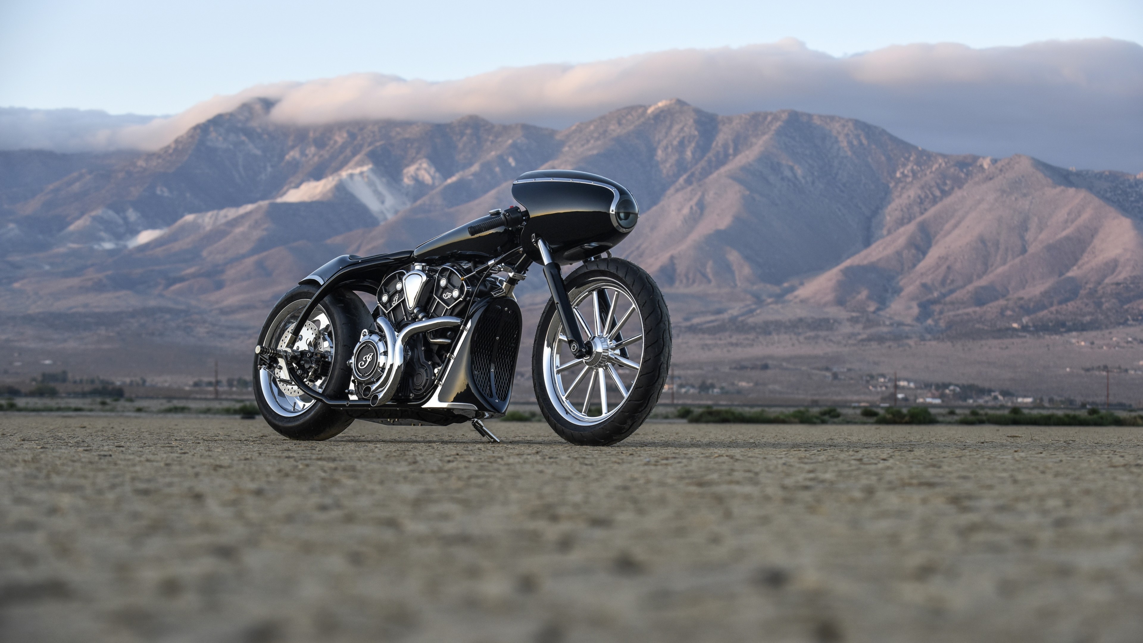 Black Bullet Scout, Indian Motorcycles Wallpaper, 3840x2160 4K Desktop