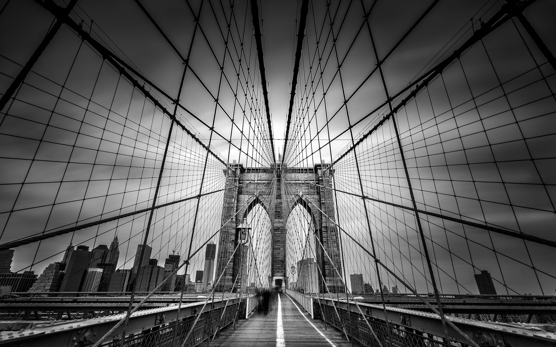 Monochrome, Brooklyn Bridge Wallpaper, 1920x1200 HD Desktop