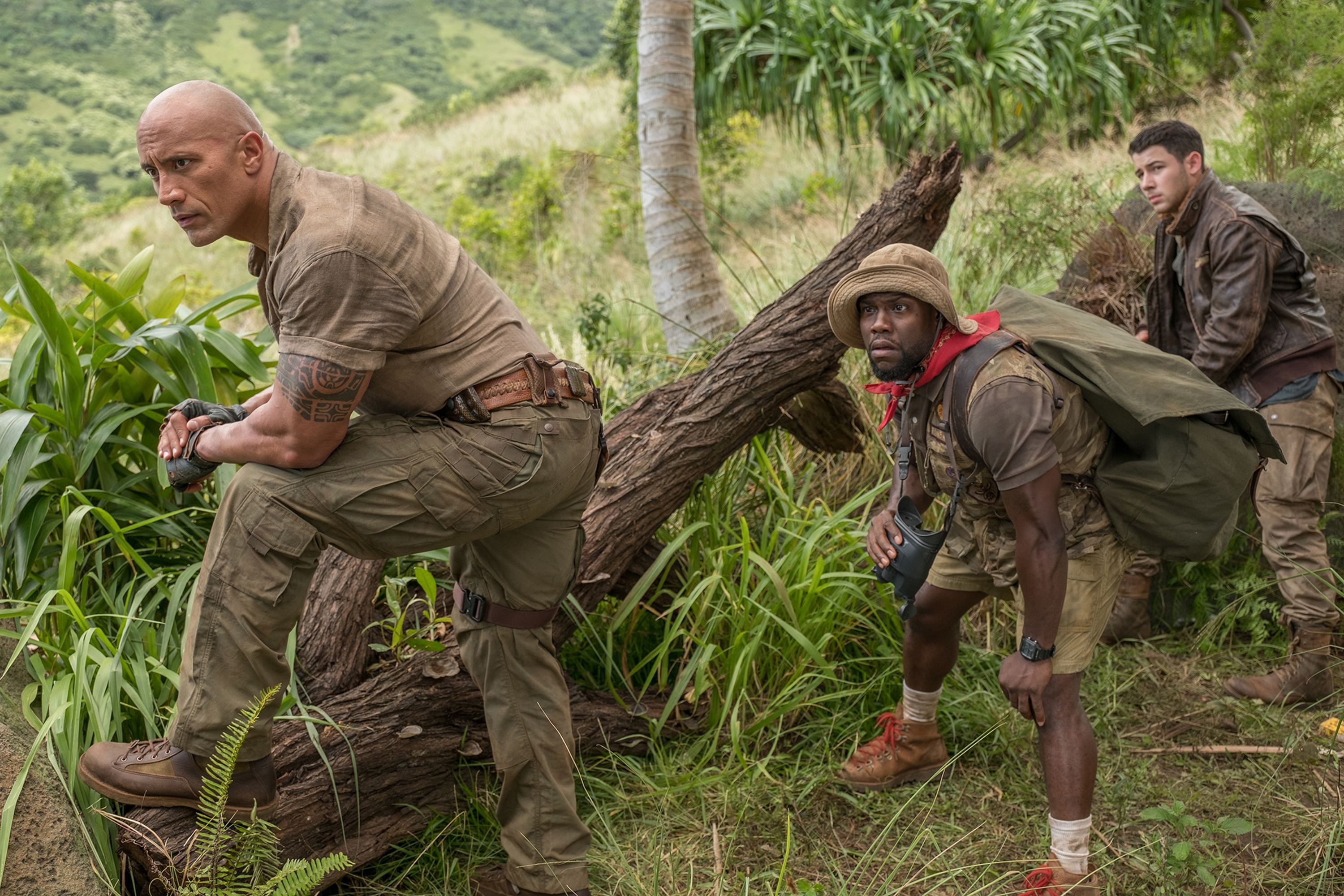 Jumanji: Welcome to the Jungle (2017) movie, Nick Jonas, Dwayne Johnson, HD wallpapers, 3000x2000 HD Desktop