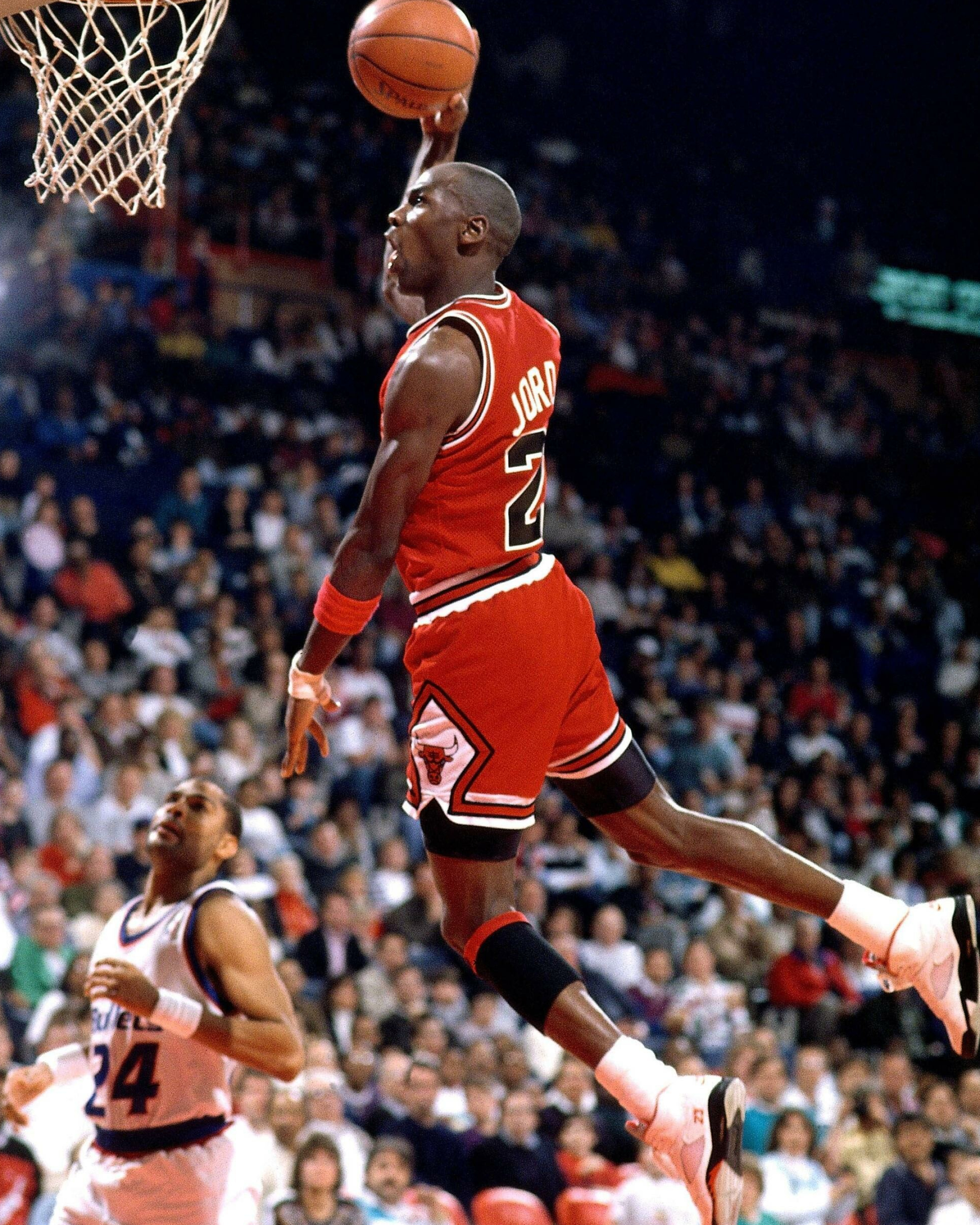 Michael Jordan, Dunk wallpapers, Free backgrounds, High-flying athlete, 2160x2700 HD Phone