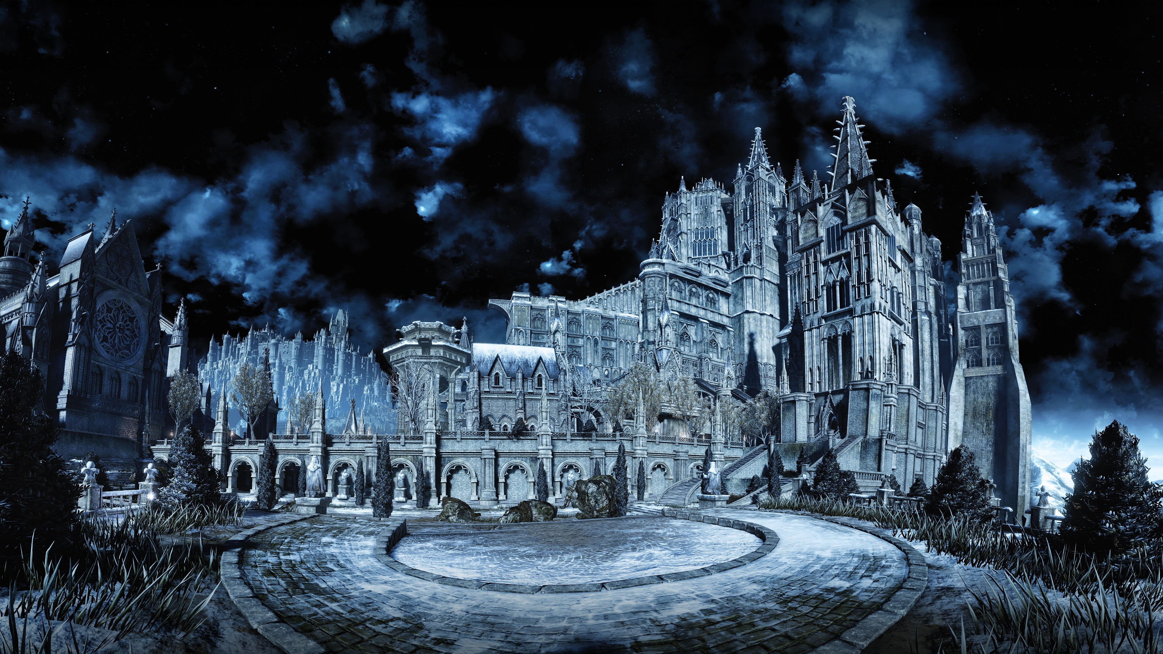 Gothic Architecture, Black castle, Digital game, Dark Souls III, 3840x2160 4K Desktop