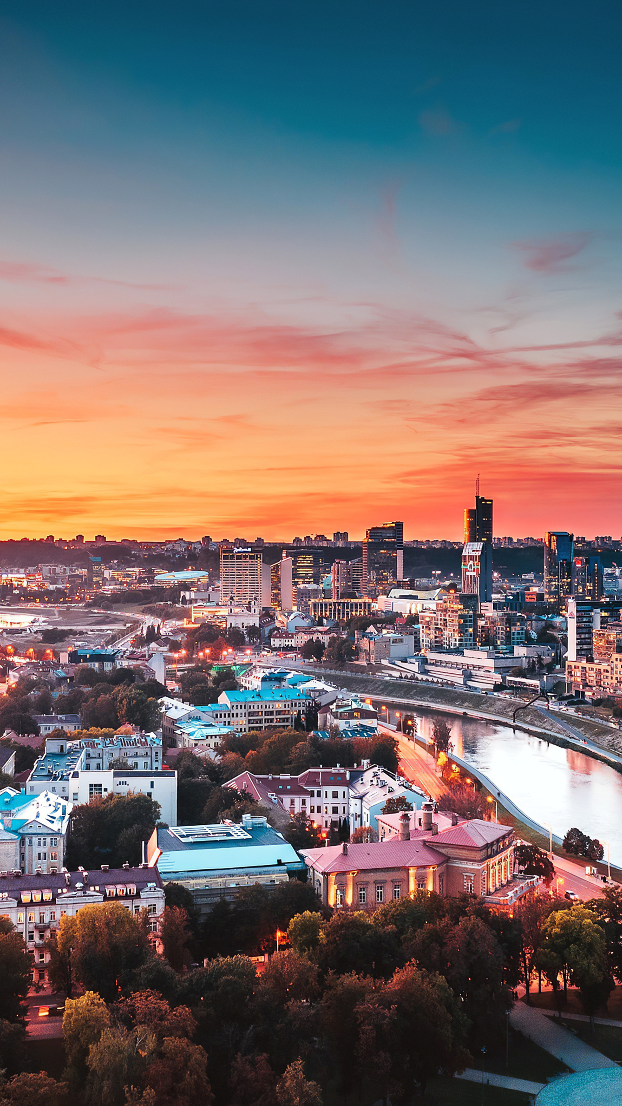 Vilnius Cityscape, Stunning 4K Image, Xperia Phone Wallpaper, Lithuanian Capital, 2160x3840 4K Phone