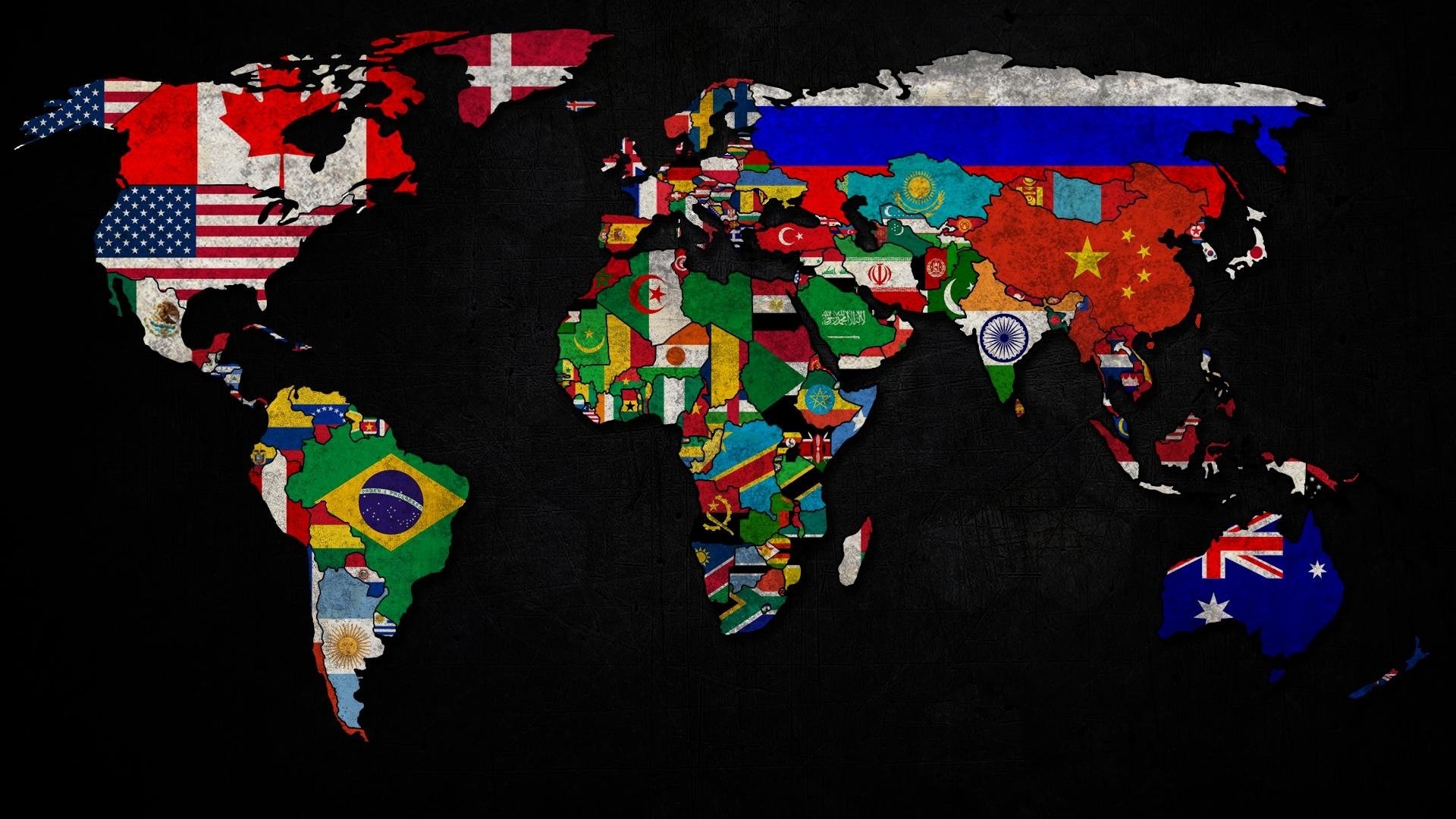 World flags, Map Wallpaper, 1920x1080 Full HD Desktop