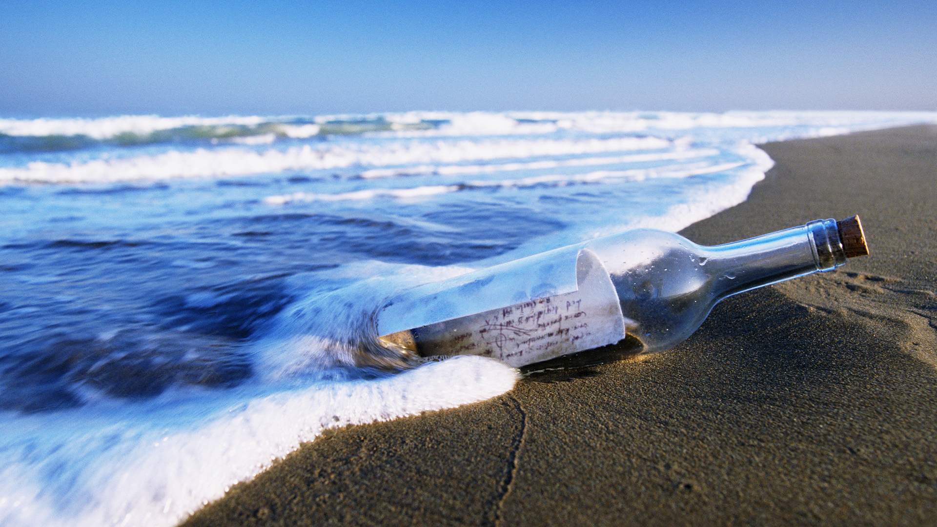 Message in a Bottle, Glass vessel, Mystical messaging, Maritime inspiration, 1920x1080 Full HD Desktop