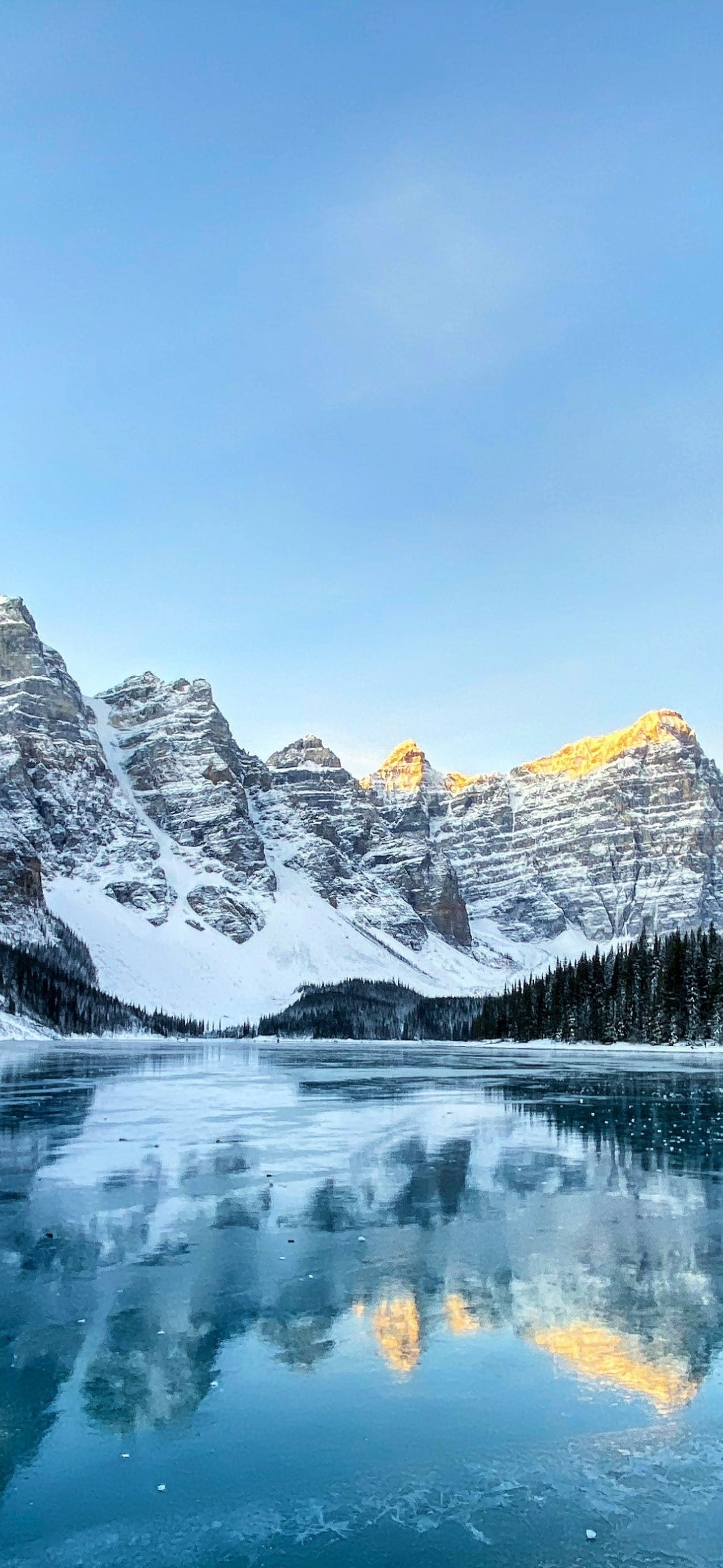 Moraine Lake, nature reflections forest, canada wallpaper iphone, hd image, 1130x2440 HD Phone