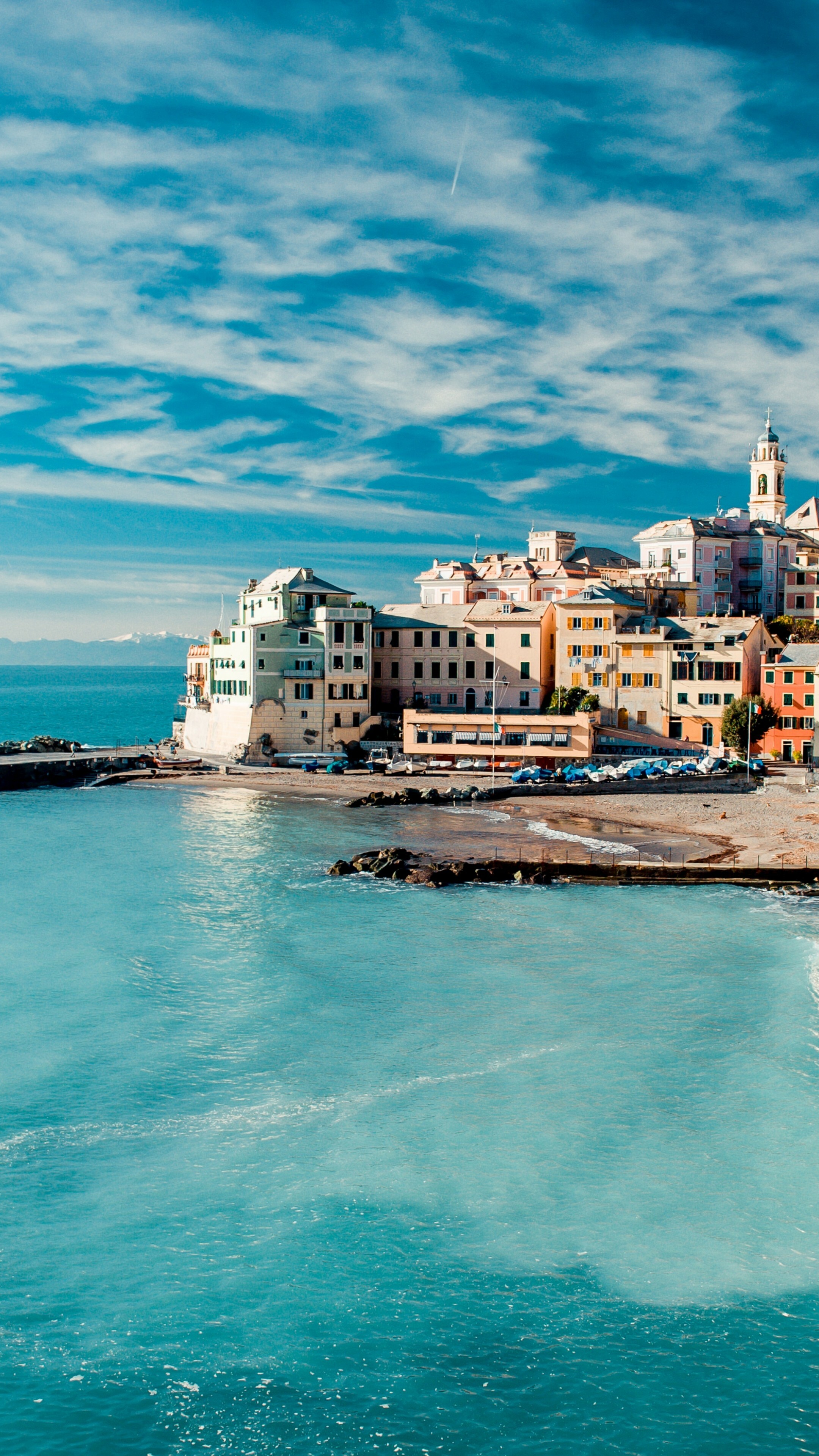 Italy's coastal charm, Tyrrhenian sea, Sky and clouds, Tranquil getaway, 2160x3840 4K Phone